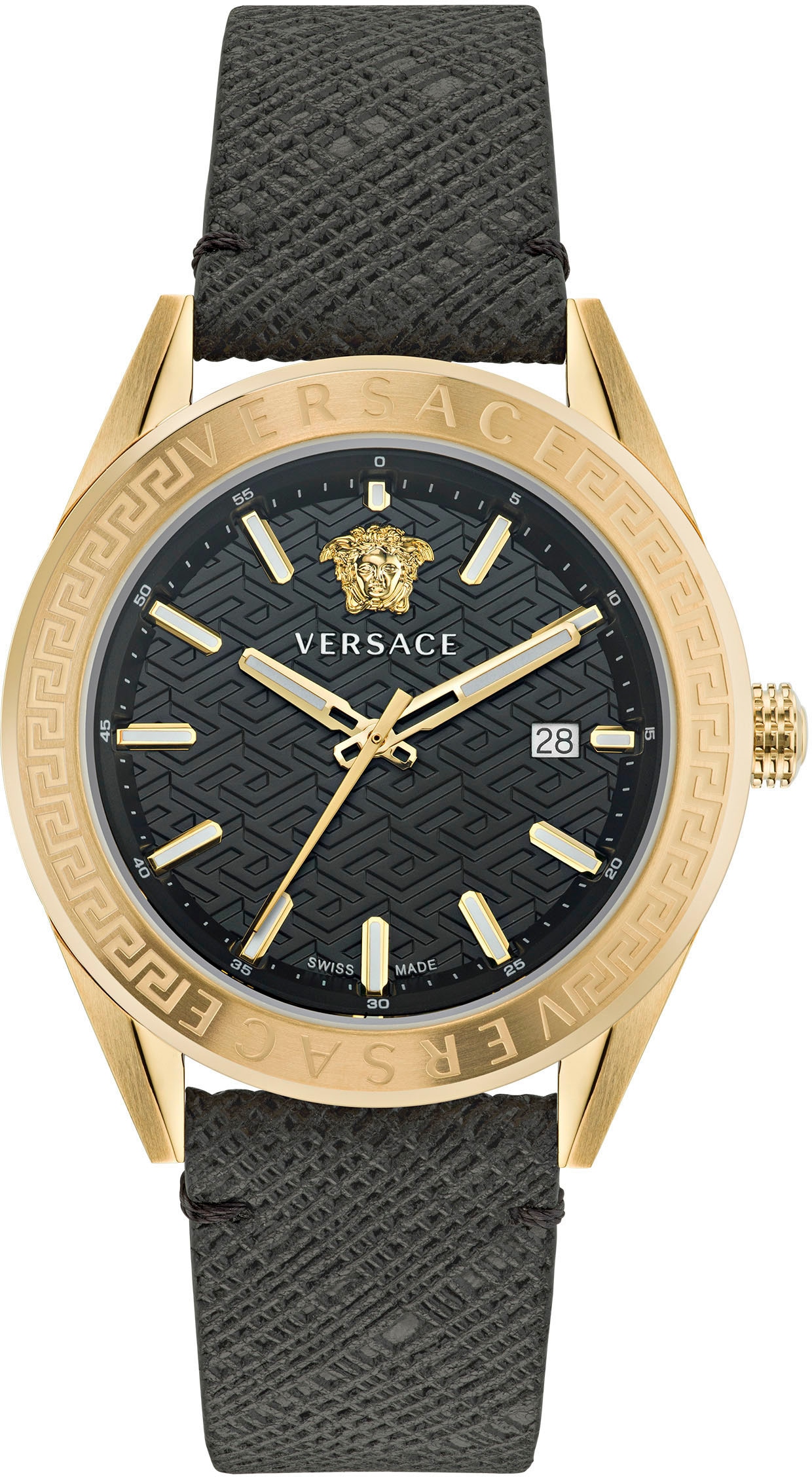 Versace Quarzuhr »V-CODE, VE6A00223«, Armbanduhr, Herrenuhr, Datum, Swiss Made, Leuchtzeiger, analog