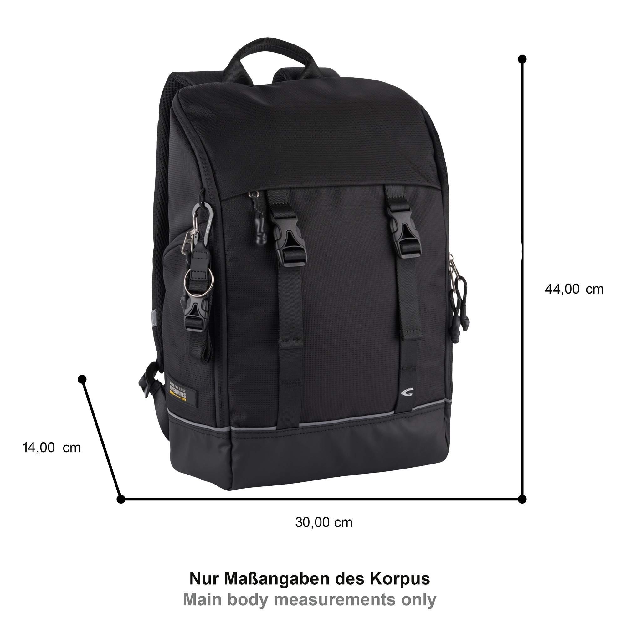 Rucksack CAMEL ACTIVE "Connect", Damen, Gr. B/H/T: 30cm x 44cm x 14cm, schwarz, Nylon, beschichtet, clean, unifarben, Rucksäcke Rucksack, perfekt durchdachtes modulares Reisetaschensortiment in vielen Styles 3
