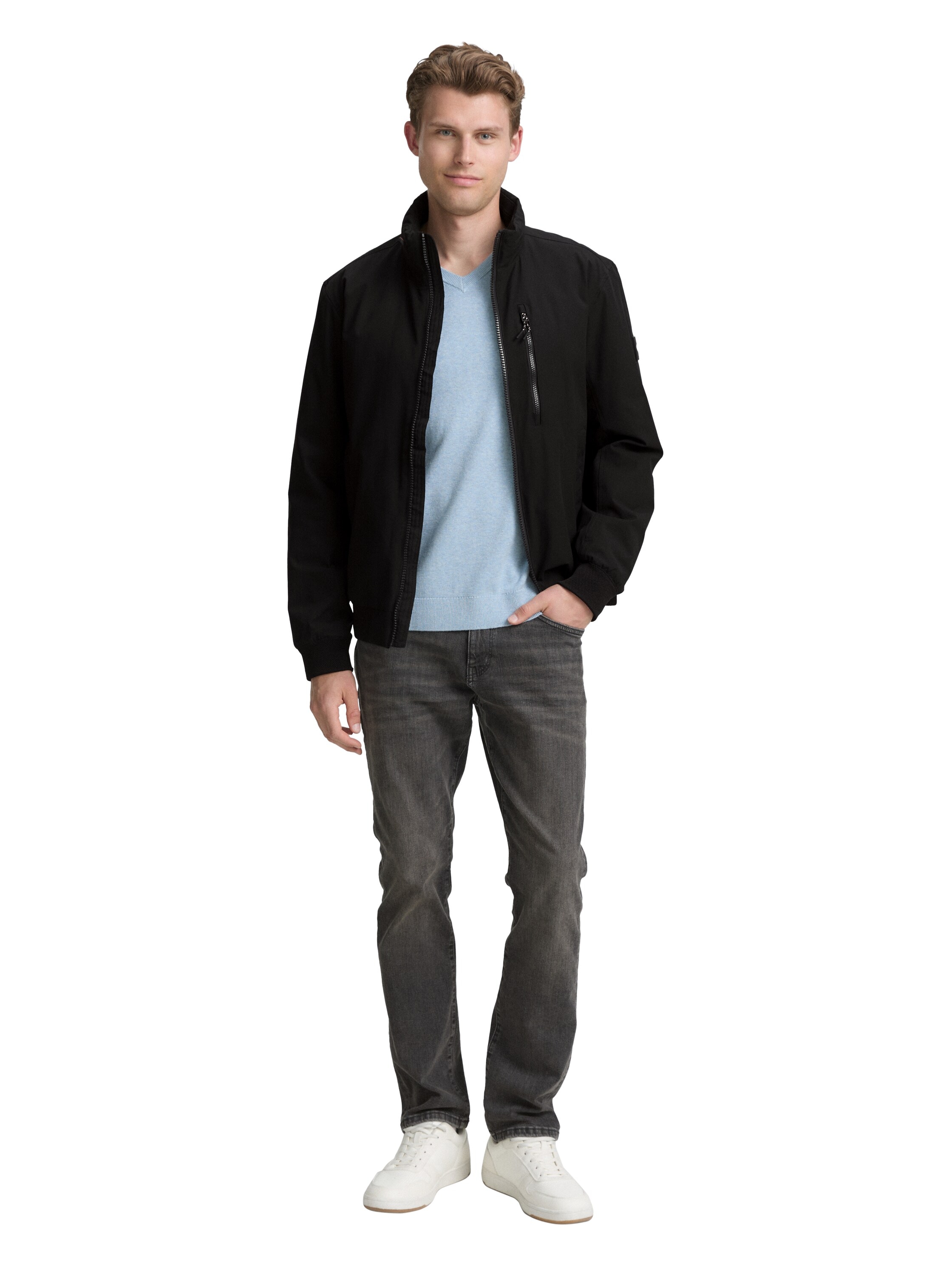 TOM TAILOR Outdoorjacke, ohne Kapuze, mit Logo Stickerei
