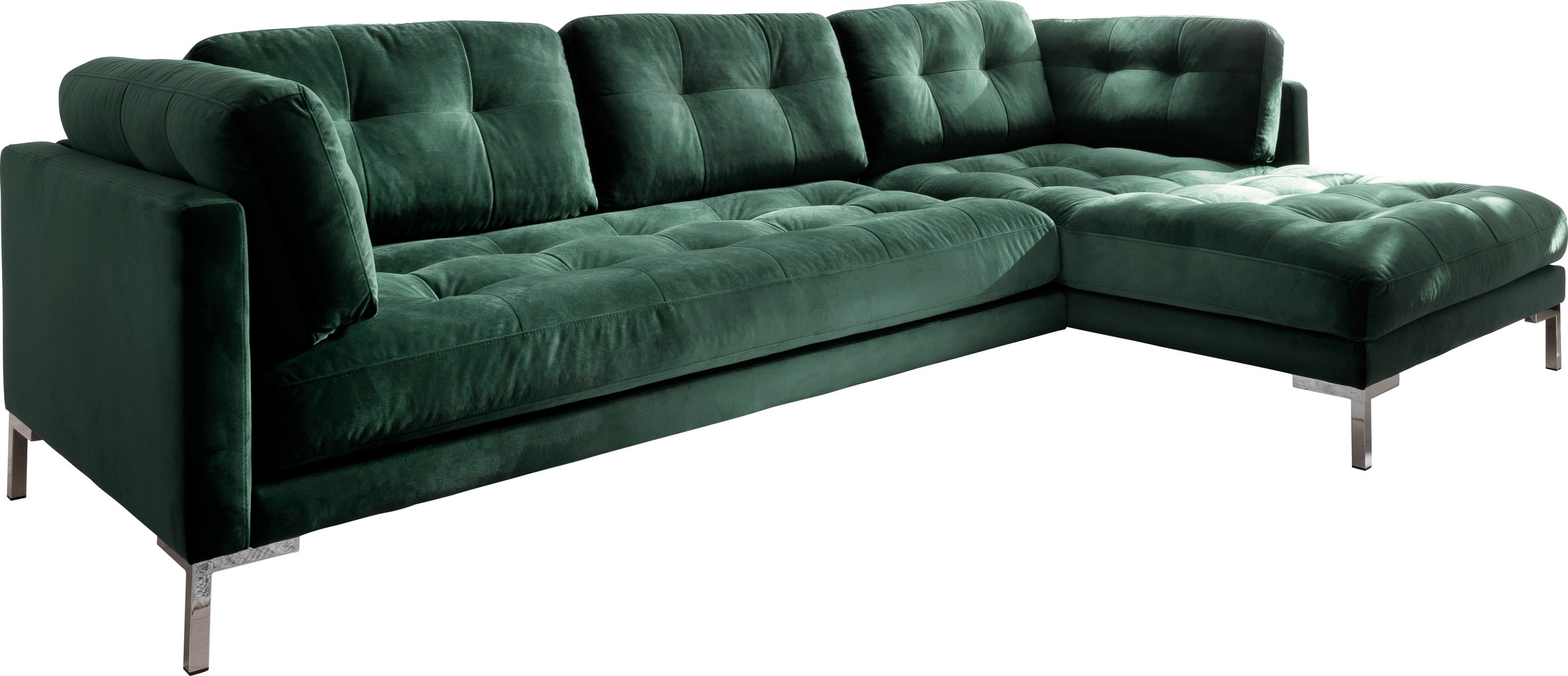 Trends by HG Ecksofa "Landau L-Form" in Cord-Stoff mit Metallfuß günstig online kaufen