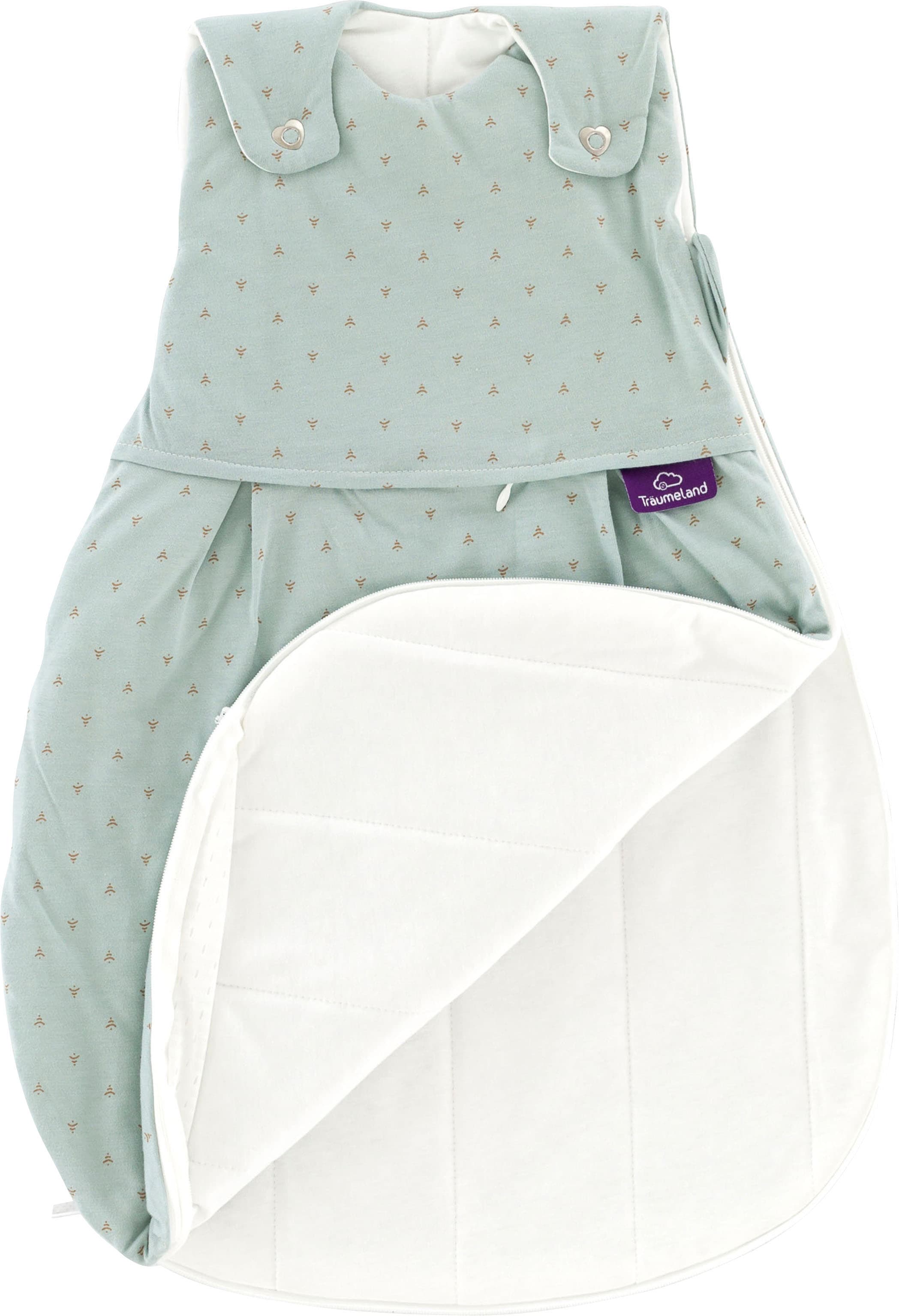 TRÄUMELAND Baby Babyschlafsack "Babyschlafsack LIEBMICH 3tlg. Set Twister, von Größe 50/56-68/74", blau, Bezug: 100% Baumwolle. Füllung: 70%