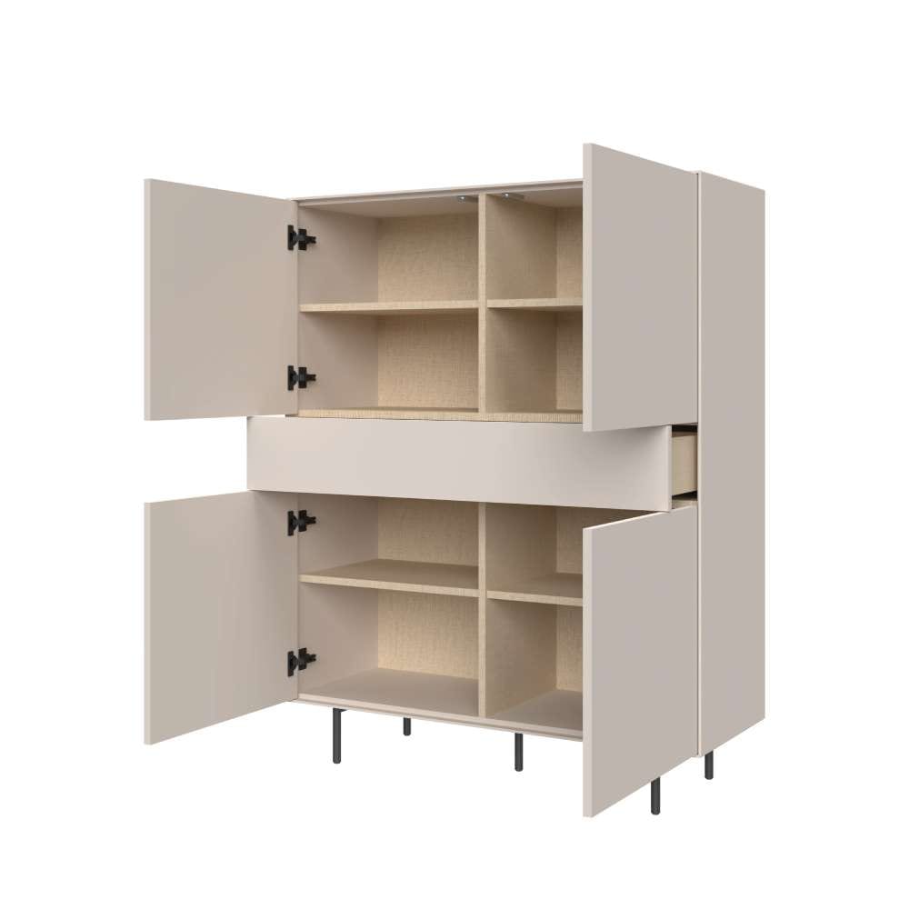 LeGer Home by Lena Gercke Highboard »Essentials, Sideboard, Kommode, Anrichte, Schrank, Stauraumschrank« Breite: 111 cm, UV lackiert, Push-to-open-Funktion