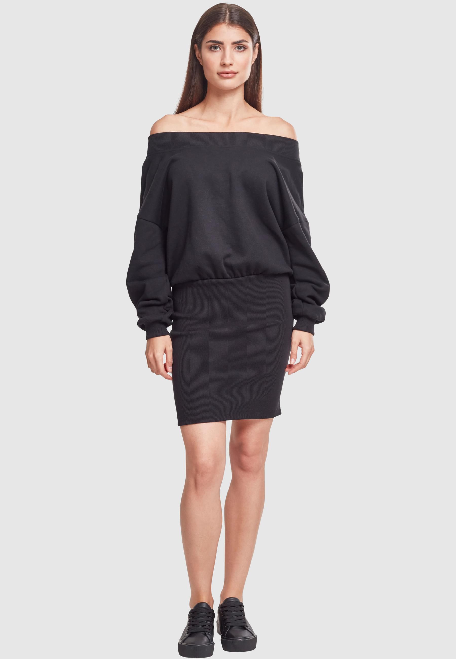 URBAN CLASSICS Shirtkleid »Urban Classics Damen Ladies Sweat Off Shoulder Dress«, (1 tlg.)