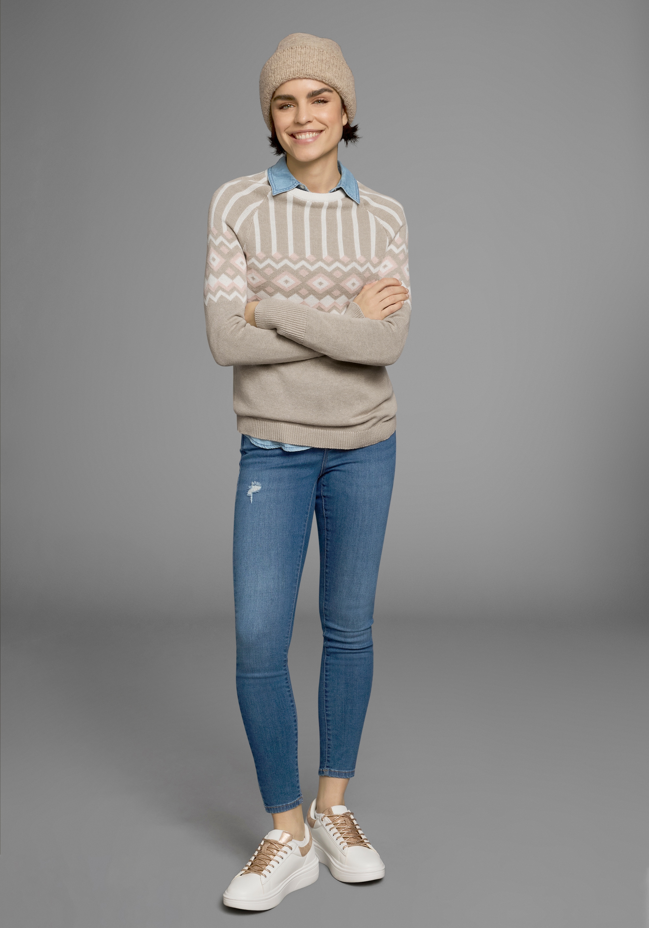 AJC Jacquardpullover, mit Norwegermuster in verschiedenen Farbvarianten