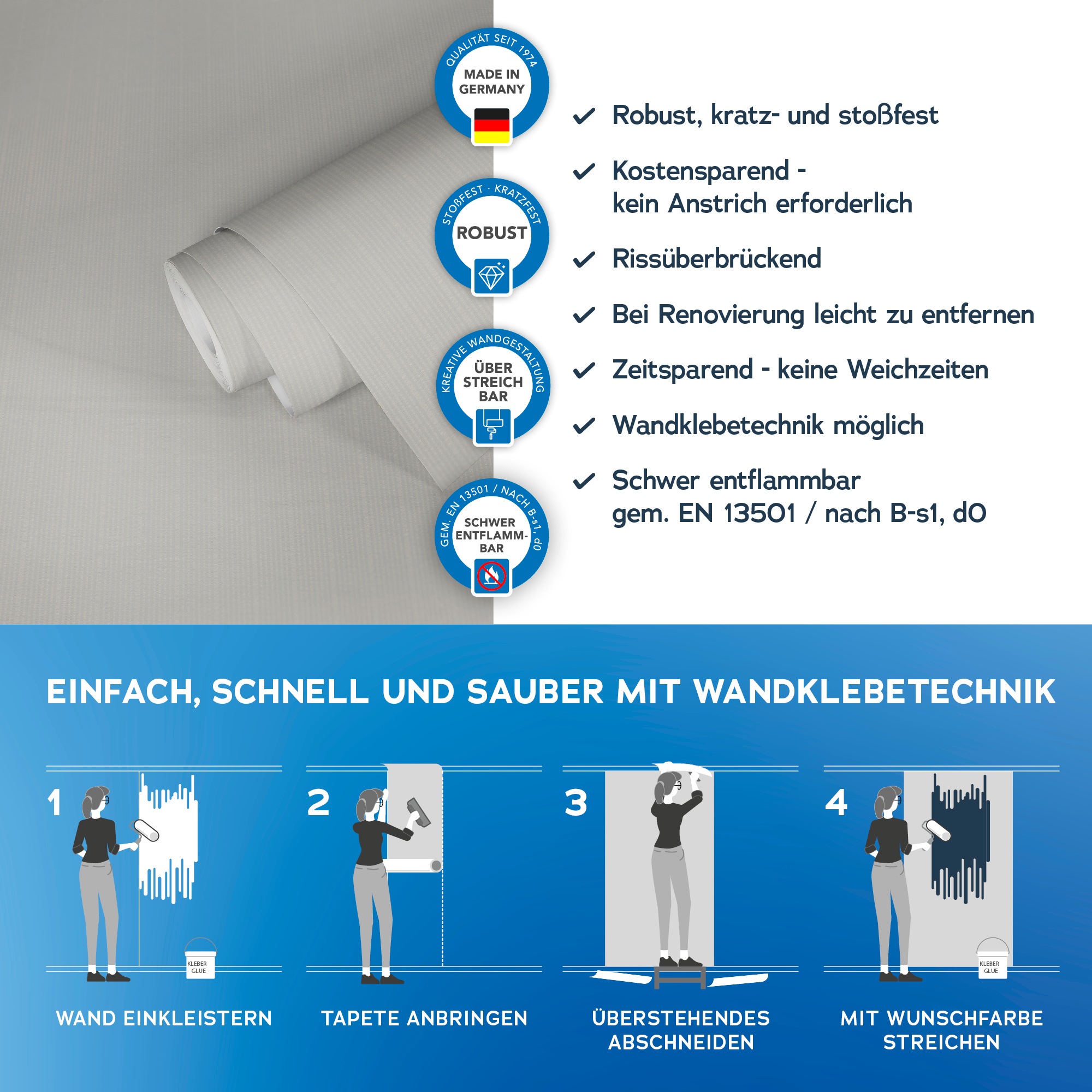 A.S. Création Vliestapete »Meistervlies« Streifen | gestreift | mehrfarbig strukturiert Tapete Streifen Überstreichbar Tapeten Wohnzimmer Schlafzimmer Design