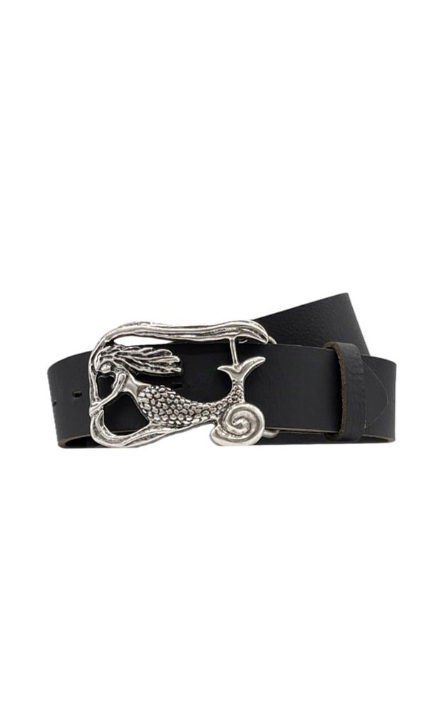 Ledergürtel RETTUNGSRING GÜRTEL, Damen, Gr. 85, schwarz, Büffelleder, Gürtel Ledergürtel