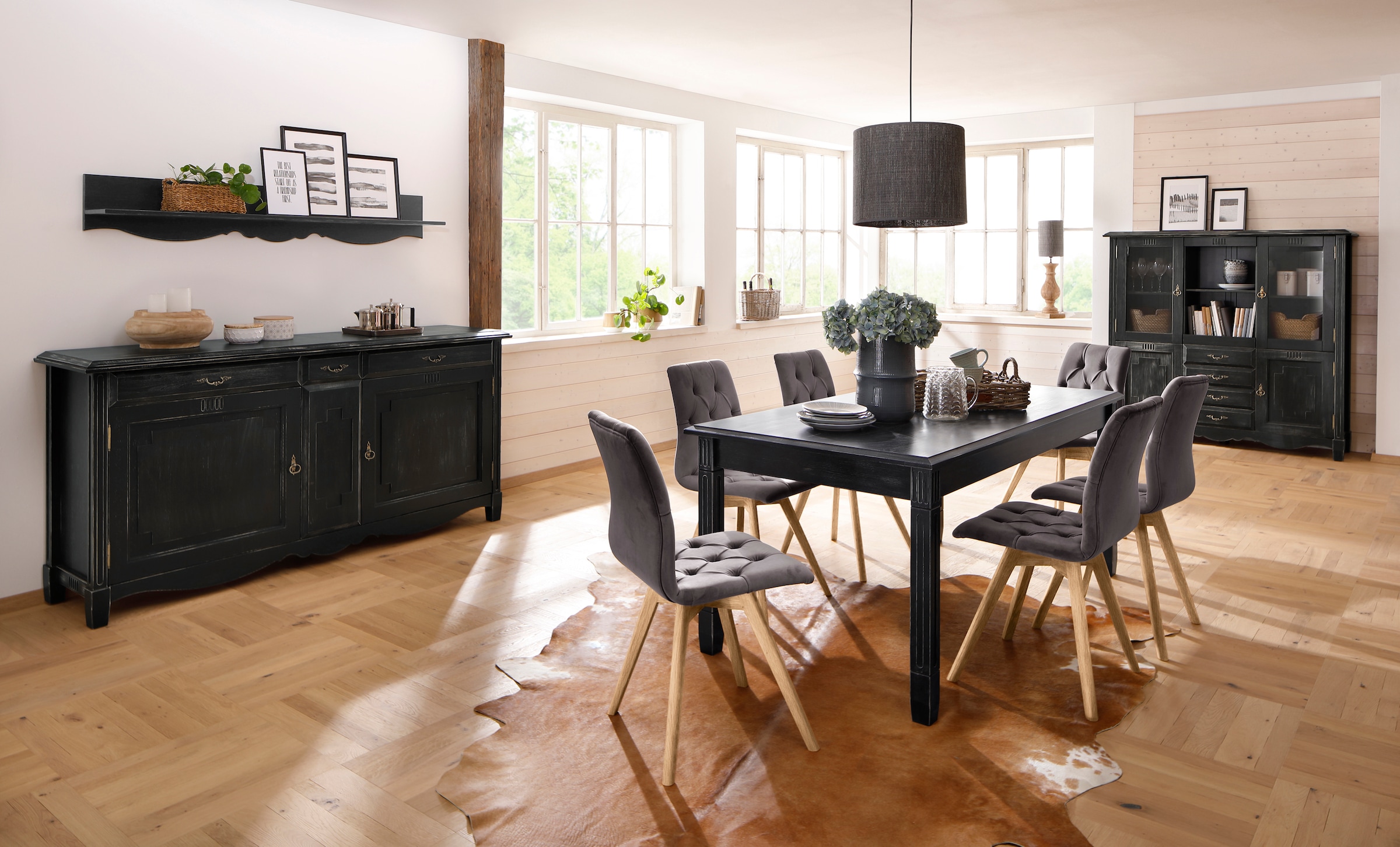 andas Esszimmerstuhl »Rania«, (Set), 2 St., Samtoptik, im 2er/4er/6er Set, Massivholzbeinen
