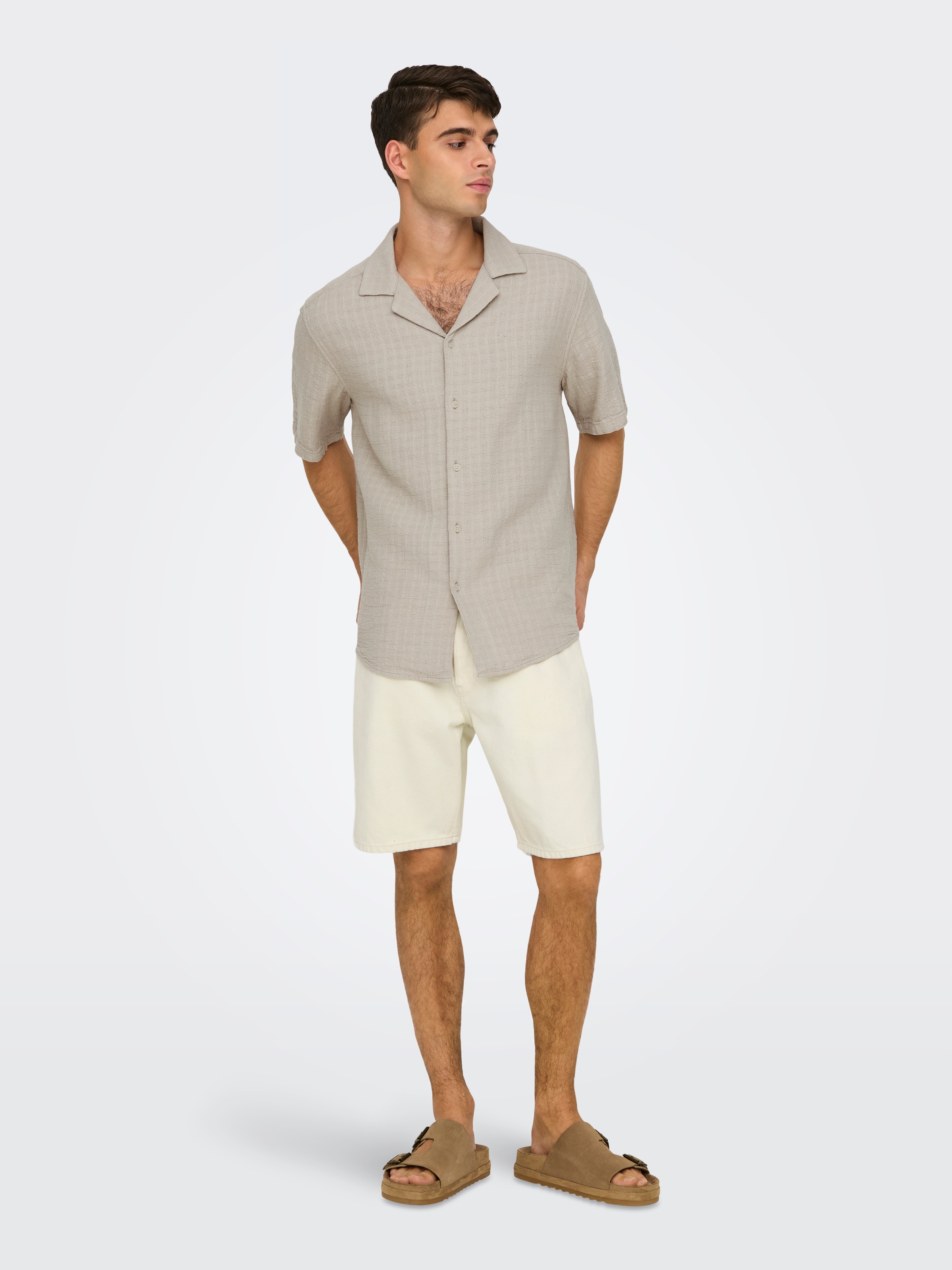 ONLY & SONS Shorts »ONSEDGE ECRU 2044 PIM DNM SHORTS«
