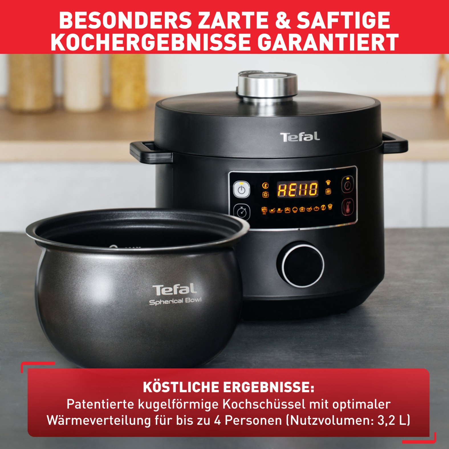 Tefal Multikocher »CY7548 Turbo Cuisine«, elektrischer Schnellkochtopf, 10 automatische Programme, vielseitig
