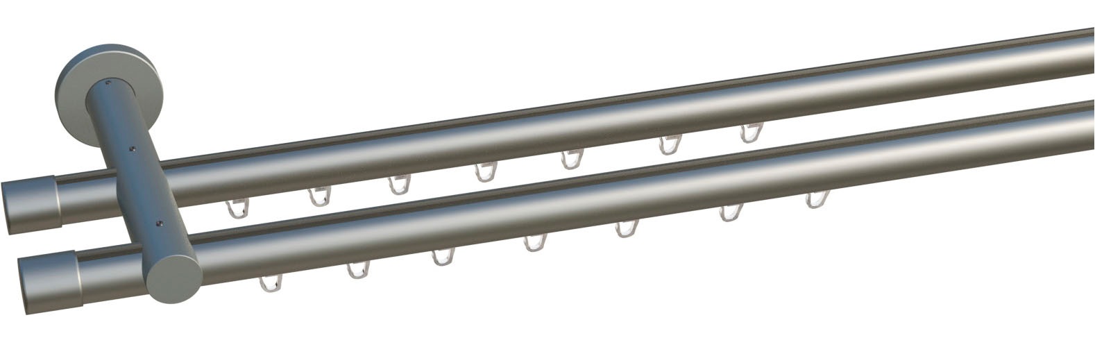 Thumbnail - indeko Gardinenstange "Consul" Ø 16 mm 2 läufig-läufig Wunschmaßlänge Innenlauf Komplett-Set inkl. Gleitern und Montagem...