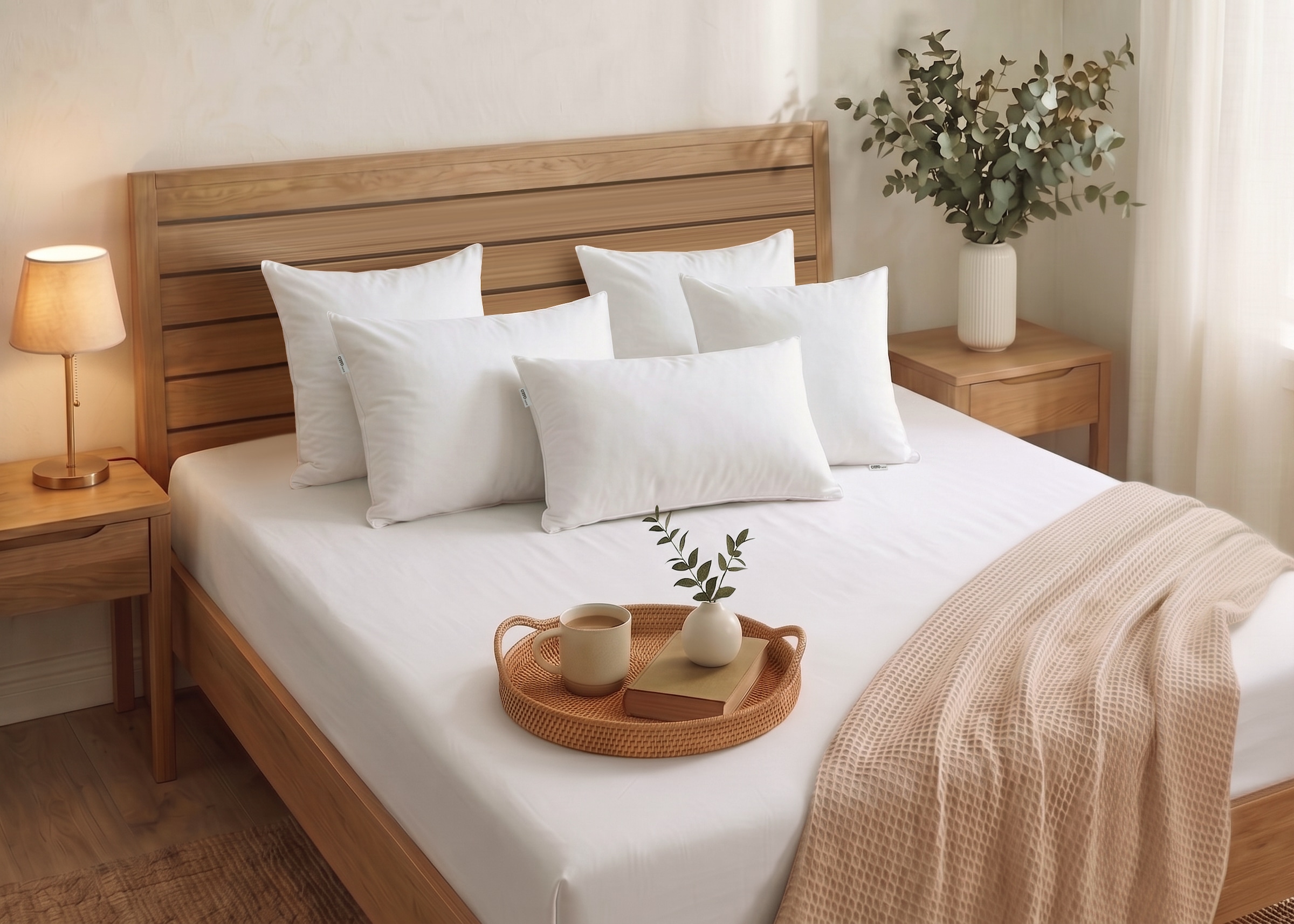 OTTO home Federkopfkissen »Emrra Mit Kopfkissengrößen von 2x 40x40 cm bis 2x 50x50 cm« Füllung: 100% Federn Set, 2 Stk. tlg. 2-tlg. Kissen-Set, Kuschelkissen, Dekokissen oder Sofakissen