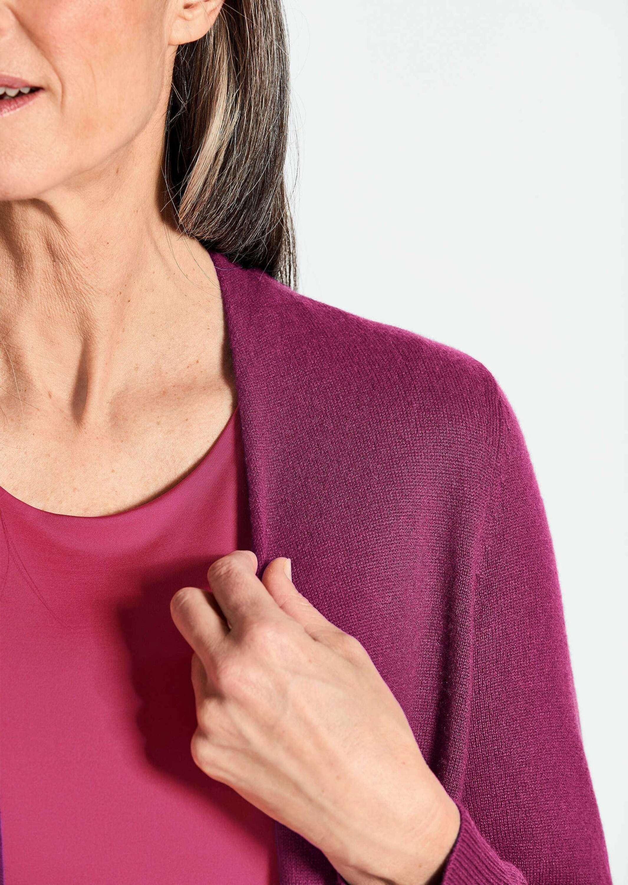 GOLDNER Strickjacke »Kurzgröße Langarm Feinstrick-Cardigan«