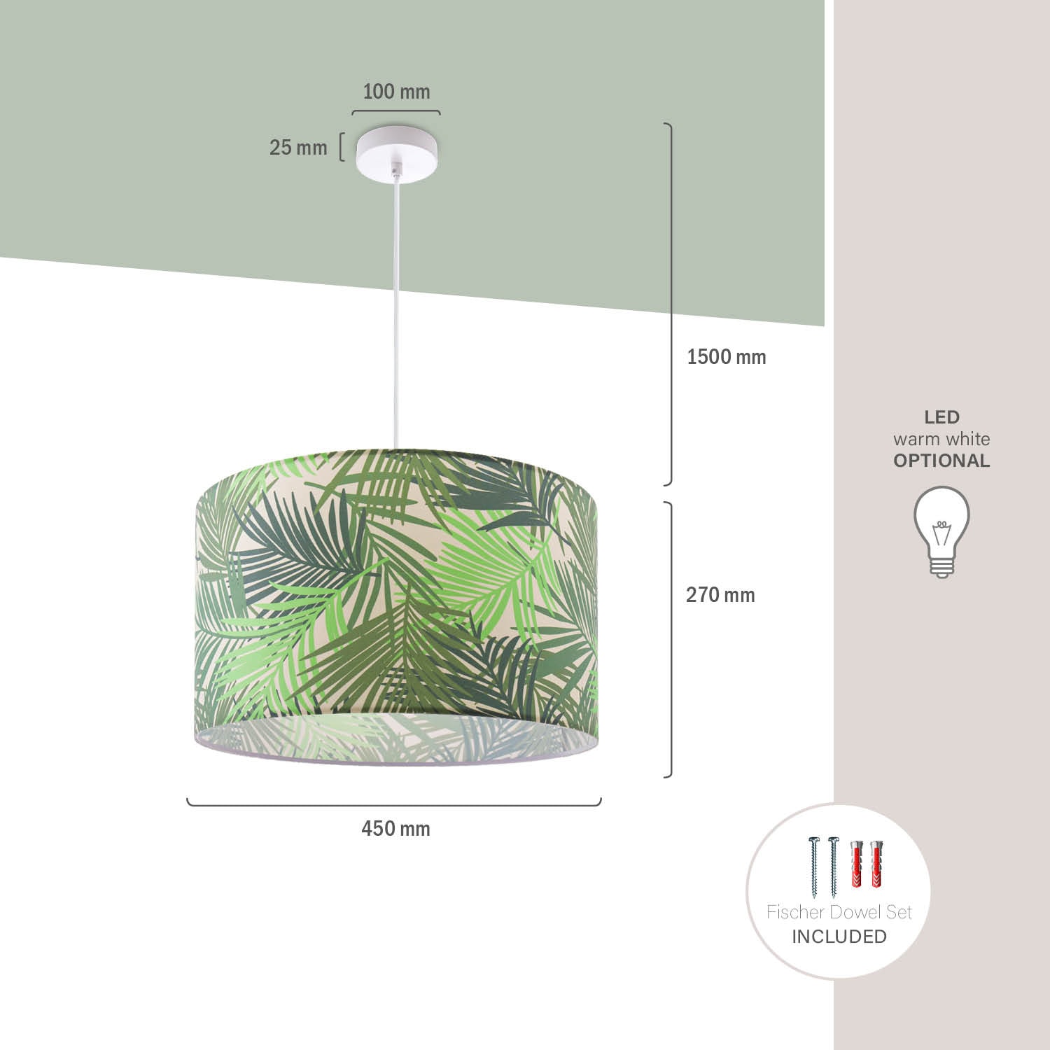 Paco Home Pendelleuchte »Ostende 534«, 1 flammig-flammig, Esstisch  Lampenschirm Küchenlampe Wohnzimmer Modern Jungle Palme | BAUR