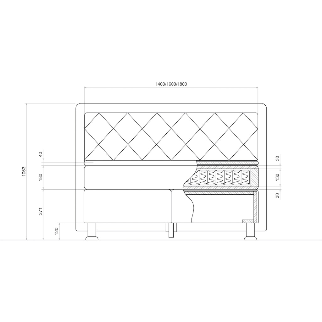 ATLANTIC home collection Boxbett, mit Tonnentaschenfederkern-Matratze und Topper, wahlweise mit Bettkasten