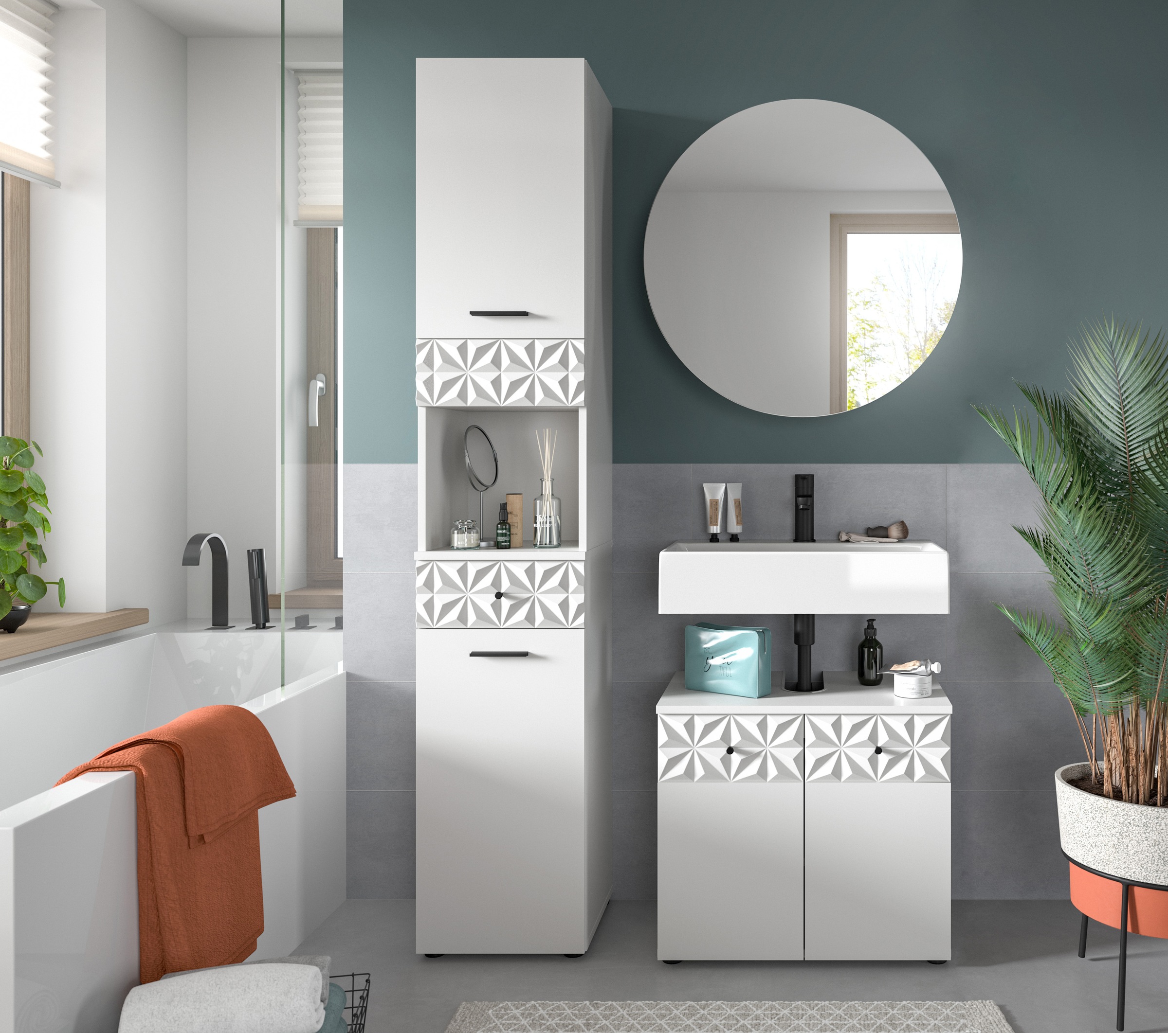 INOSIGN Badezimmer-Set "VICENZA, TOPSELLER, Breite 110cm, 3-teilig, mit Orn günstig online kaufen