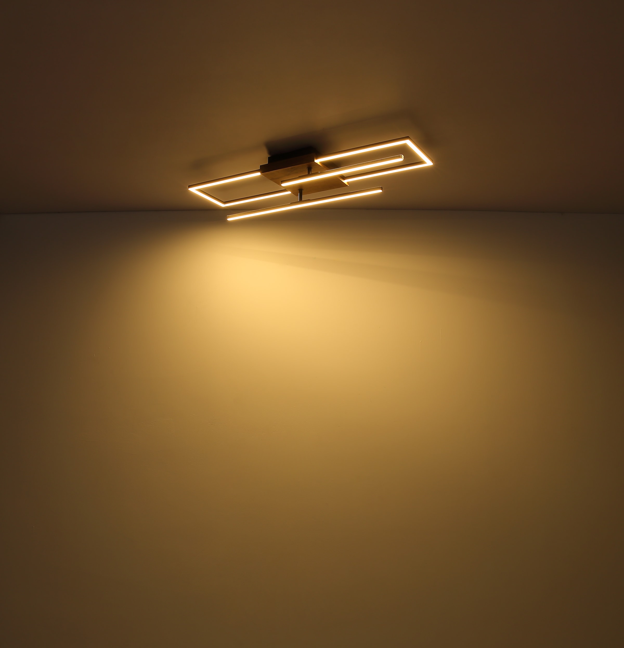 GLOBO LIGHTING LED Deckenleuchte »KENDRA«, Leuchtmittel LED-Modul | LED fest integriert, Deckenlampe/Wohnzimmer/Schlafzimmer/modern/Holz