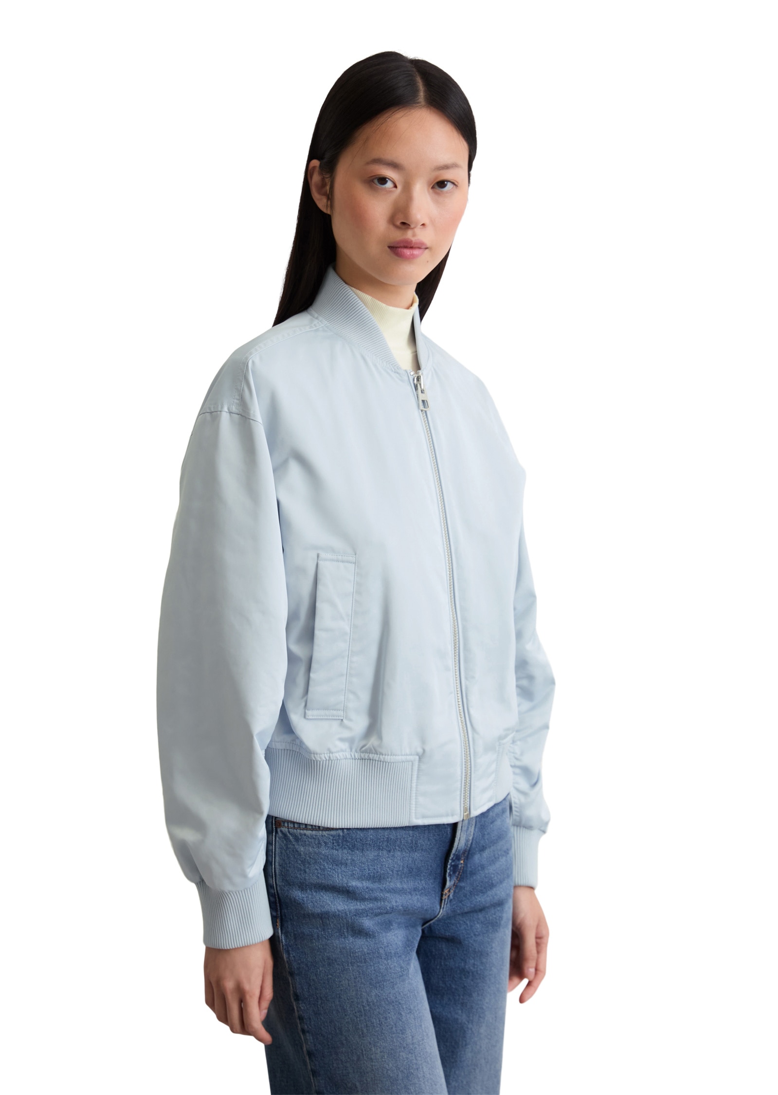 Marc O'Polo Outdoorjacke »aus recyceltem Shiny-Polyester-Twill«, ohne Kapuze