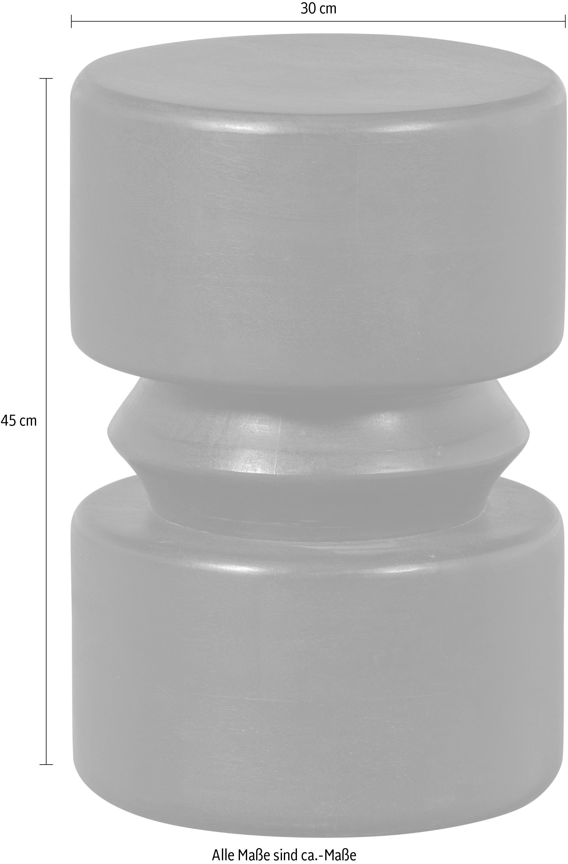 WOOOD Beistelltisch »Tuve aus lackiertem MDF, zylindrische Form Ø30x45 cm« Pressholzfaserplatte schutzlackiert, glatte gleichmäßige Oberfläche