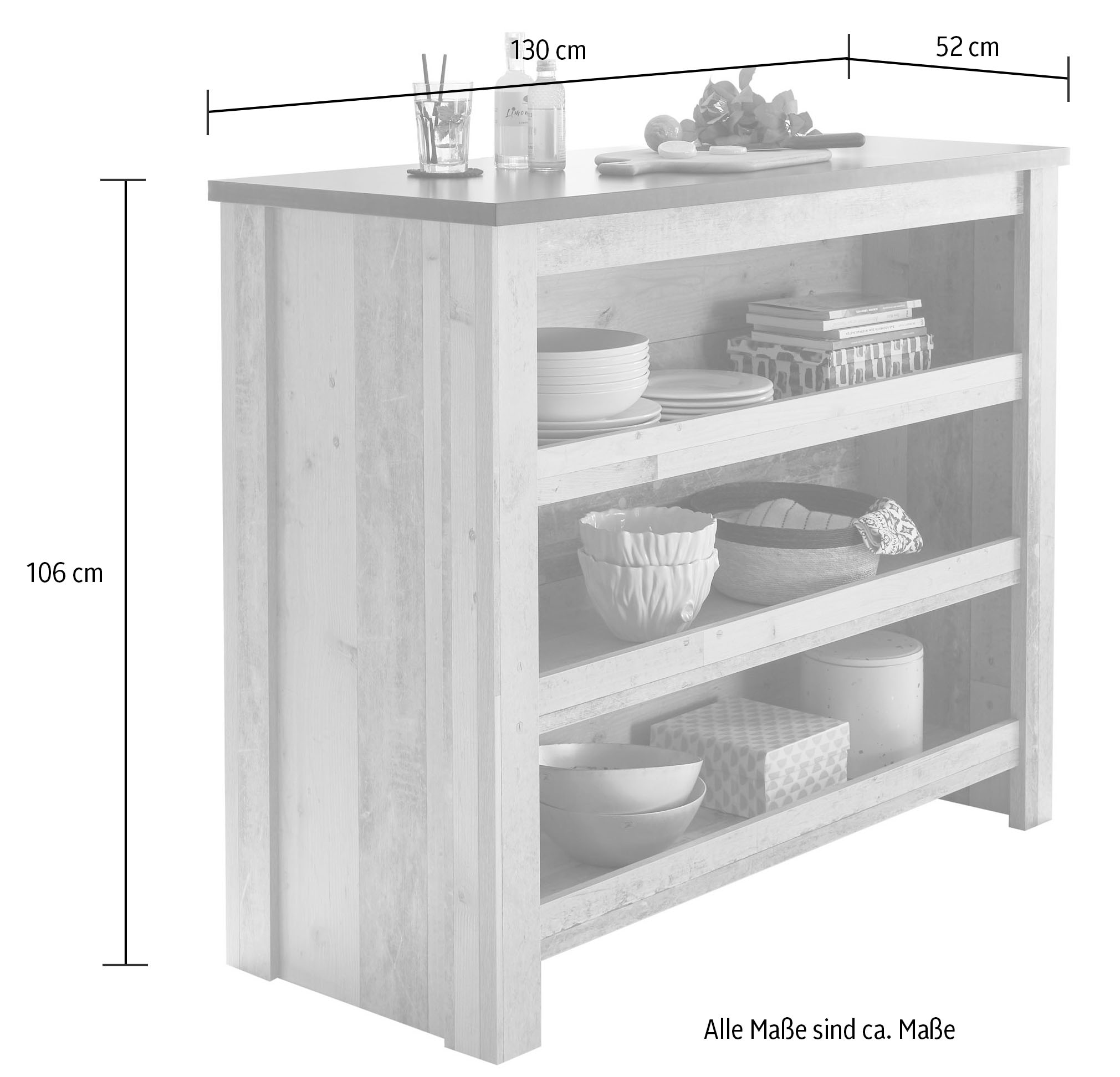 Home affaire Küche »Sherwood«, Breite 131 cm, ohne E-Geräte