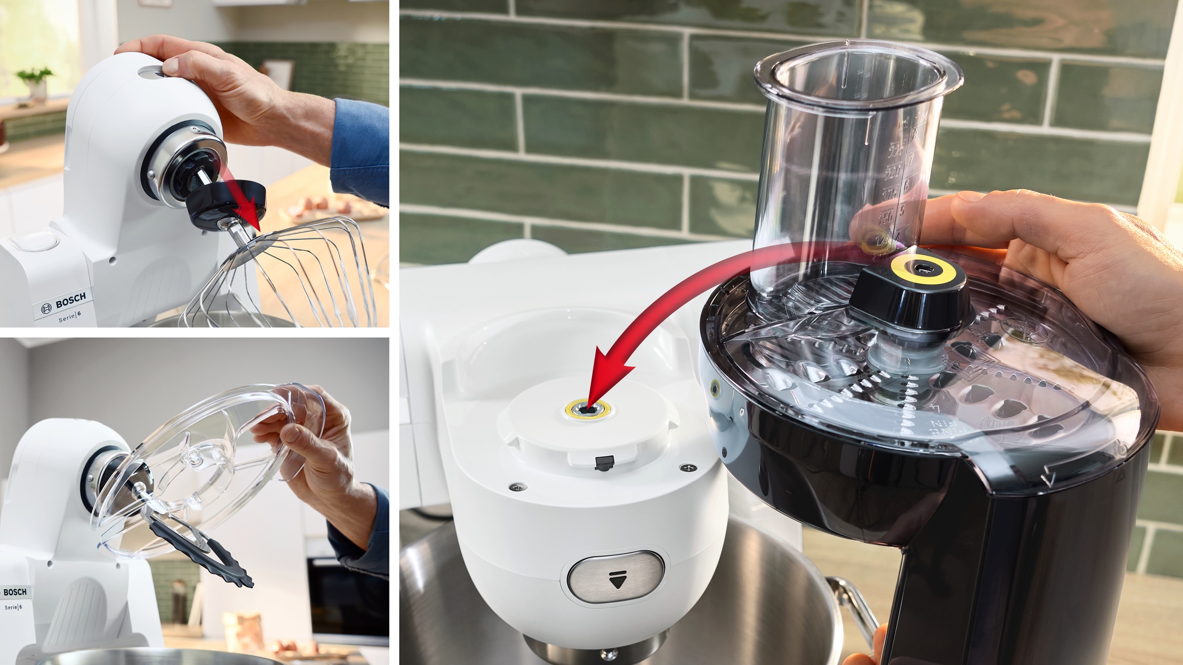 Thumbnail - BOSCH Küchenmaschine "Serie 6 MUMS6EW24D, für schwere und große Teigmengen, Zitruspresse" Durchlaufschnitzler, XL-Edelst...