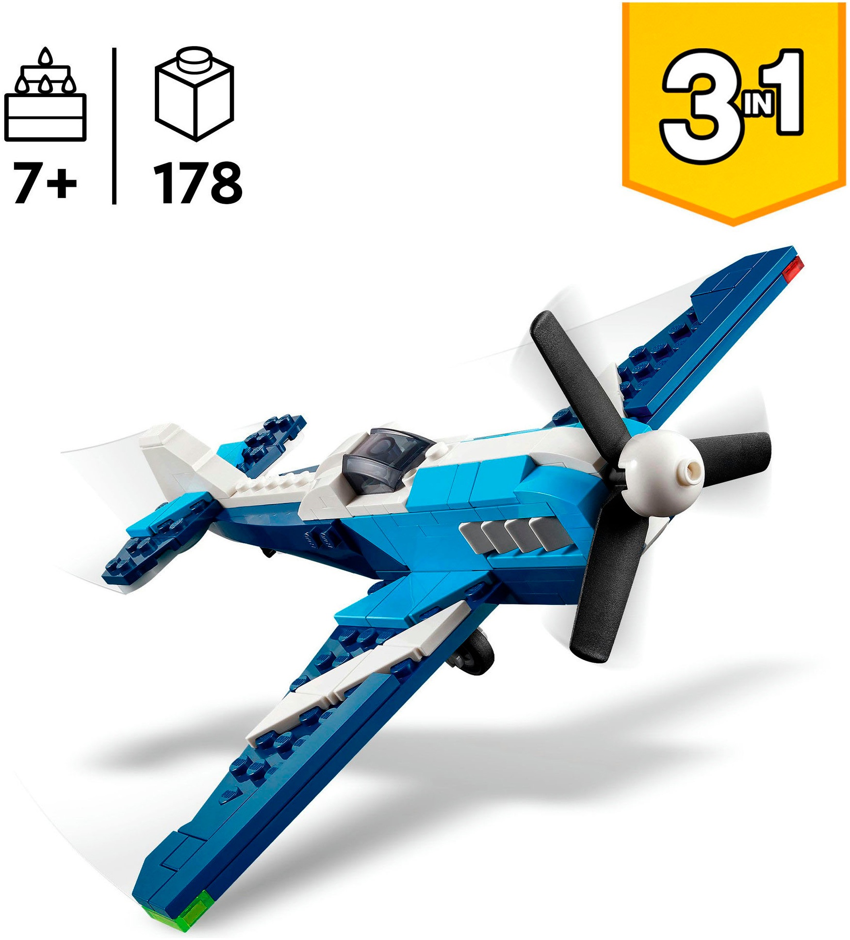 LEGO® Konstruktionsspielsteine »Flieger: Rennflugzeug (31160), LEGO Creator«, (178 St.), Made in Europe