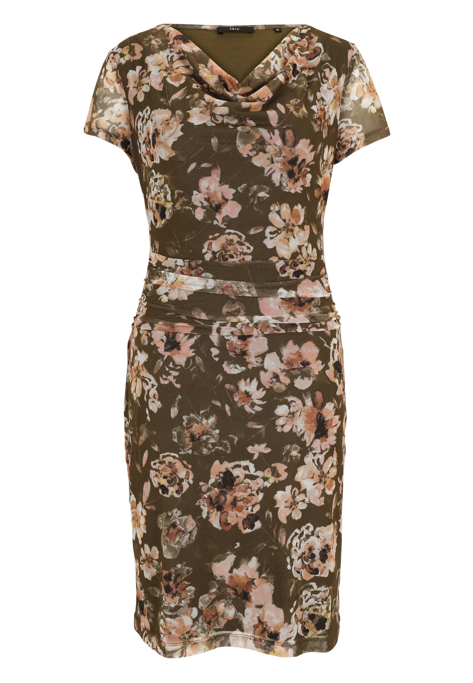 Zero Meshkleid »zero Meshkleid mit Wasserfallausschnitt«, drapiert /gerafft