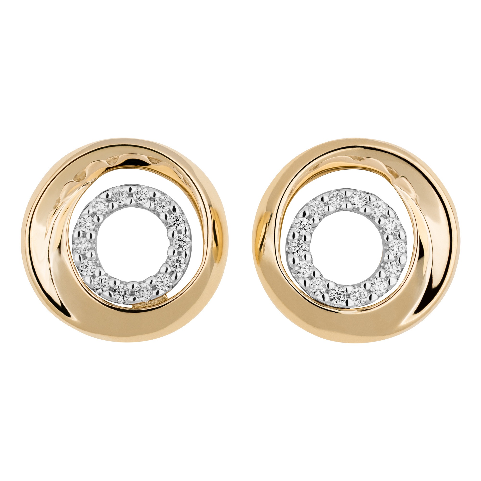 Orolino Paar Ohrstecker »Gold 585 zweifarbig mit 28 echten Brillanten zus. 0,10ct.«