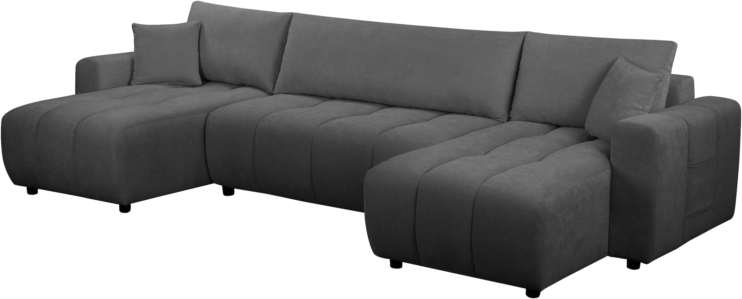OTTO home Wohnlandschaft »YLVAA U-Form, 311 cm - Schlafsofa« Schlaffunktion (132/269), Boxspring, Bettkasten, Feinstruktur-Bezug