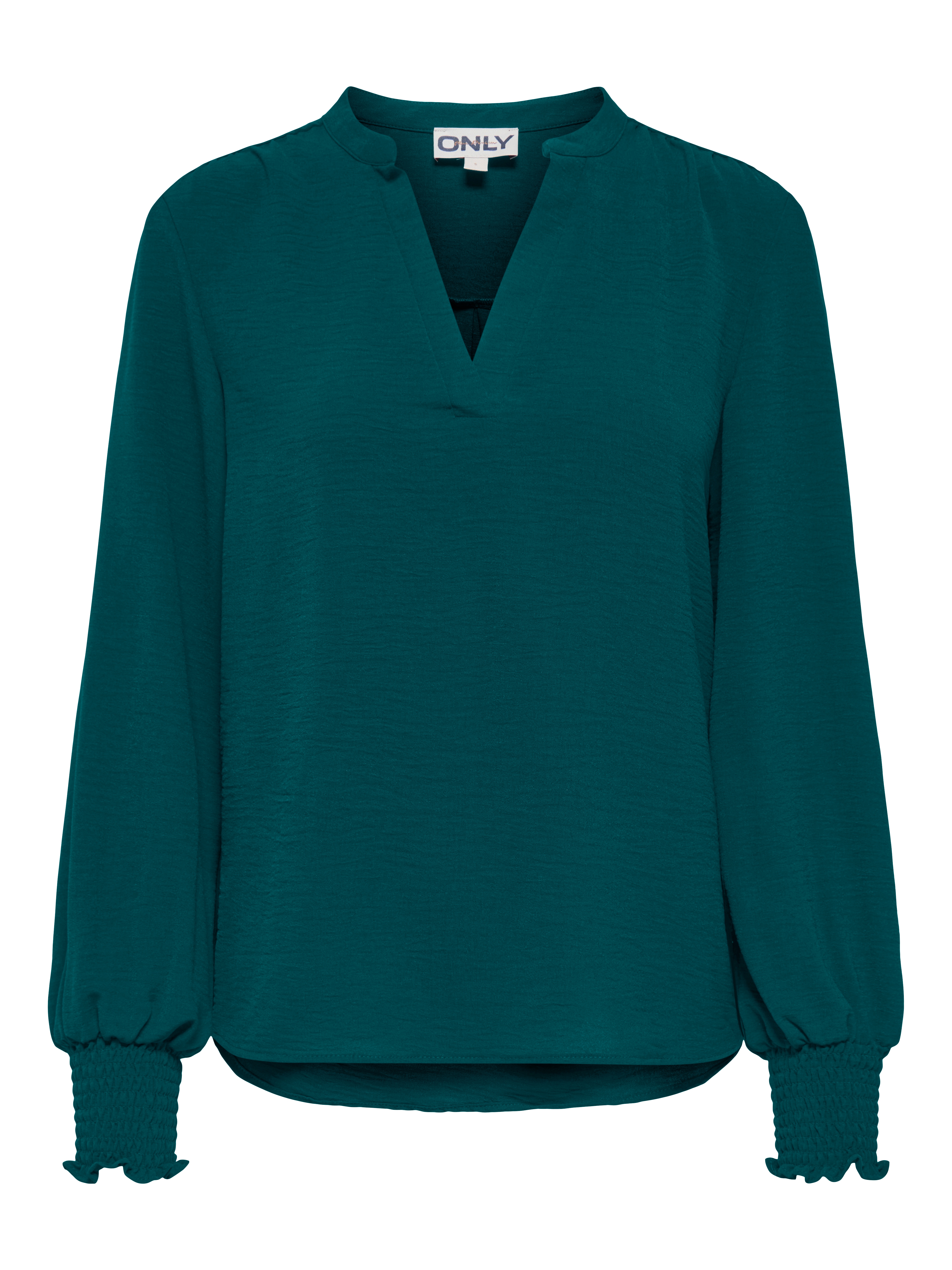 ONLY "ONLMETTE V-NECK LS SMOCK TOP NOOS WVN" Kunstfaser, regular fit