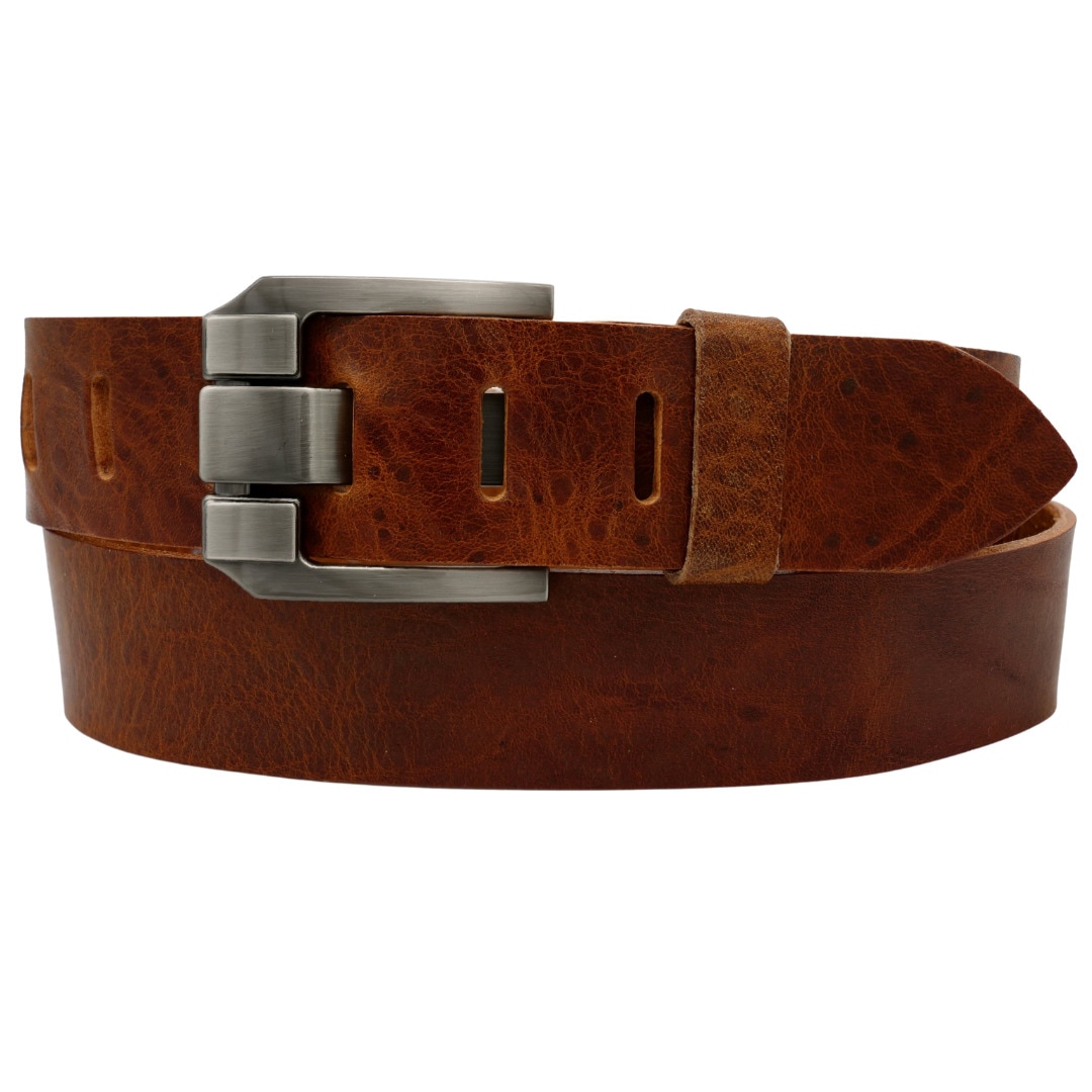 Ledergürtel ANNAMATONI "AnnaMatoni Ledergürtel Nexo Ledergürtel Nexo", Herren, Gr. TW110 - 125cm Gesamtlänge, braun (braun 660), 100% Leder, Gürtel Ledergürtel