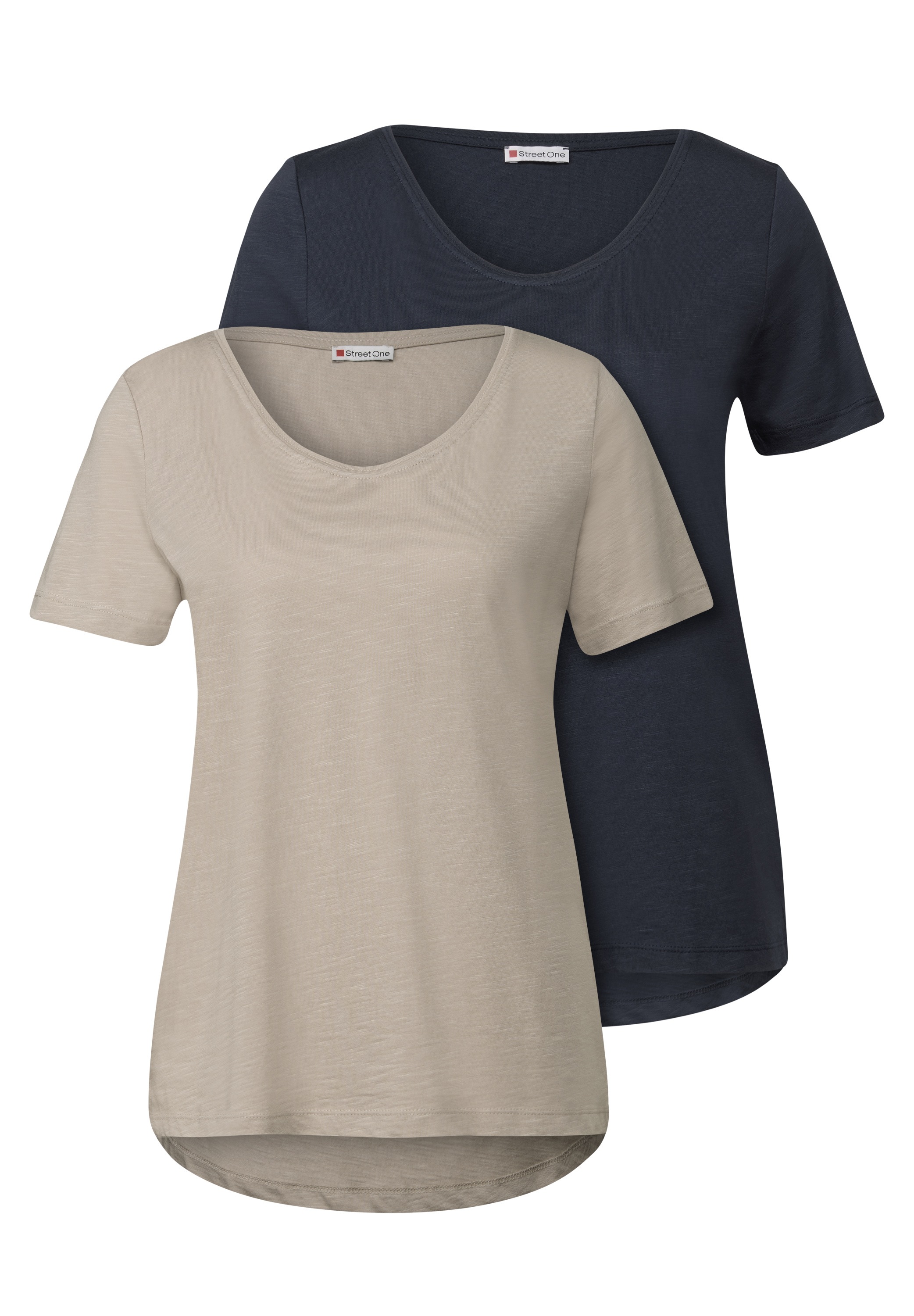STREET ONE V-Shirt, im soften Baumwoll-Mix