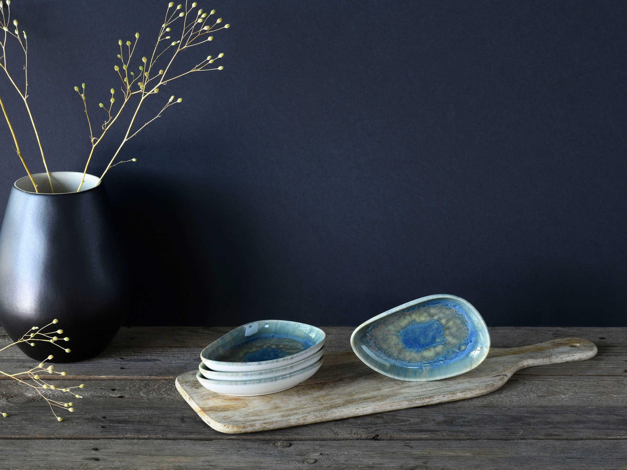 CreaTable Schale »Yuki« 4 Stk. aus Steinzeug Beilagenschale, reaktiver Digitaldruck