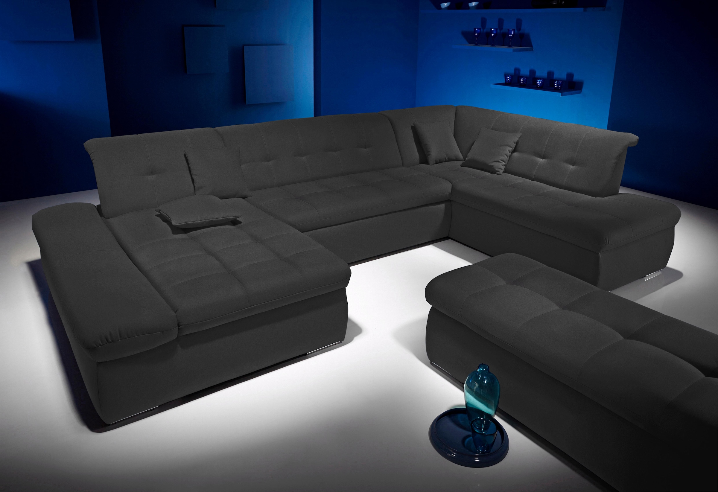 Home affaire Wohnlandschaft "U-Form" wahlweise mit Bett- und Armlehnfunktio günstig online kaufen