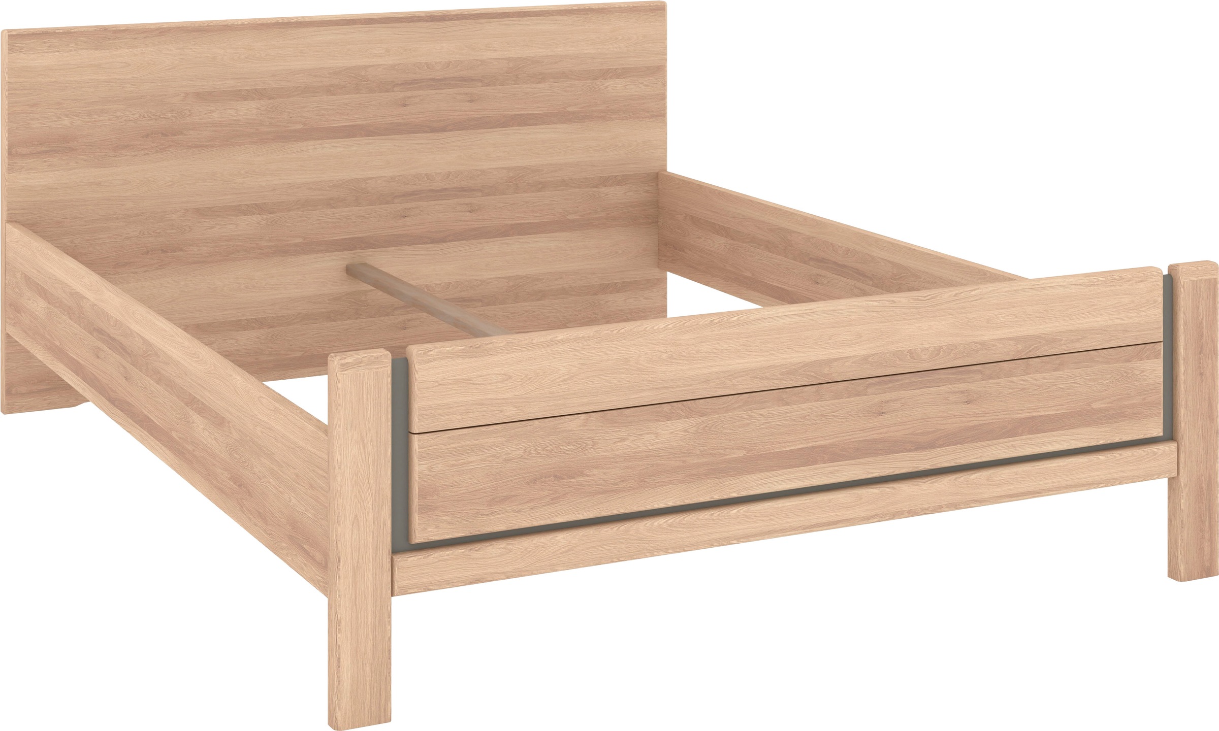 Musterring Holzbett »Sorrent, Bettgestell, Bettrahmen, teilmassiv Eiche«, (MADE IN GERMANY), Eiche teilmassiv, Liegehöhenverstellung, Stollenfußteil