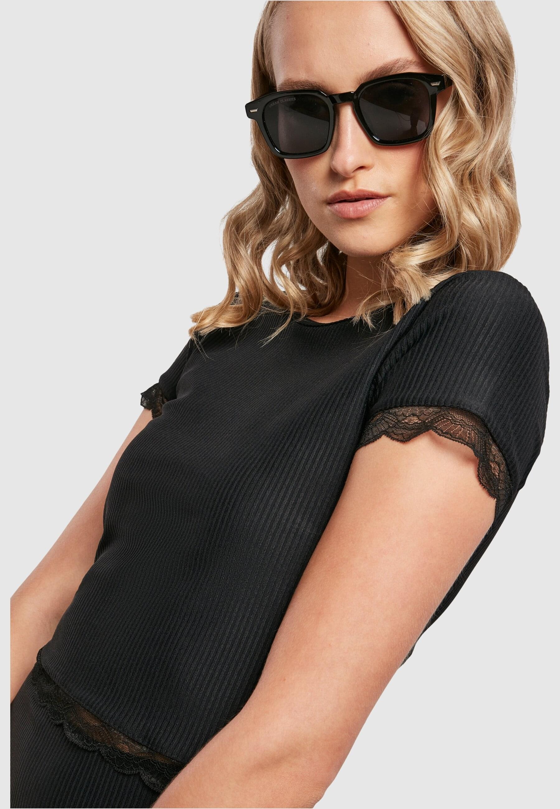 URBAN CLASSICS T-Shirt »Urban Classics Damen Ladies Cropped Lace Hem Tee«, (1 tlg.)
