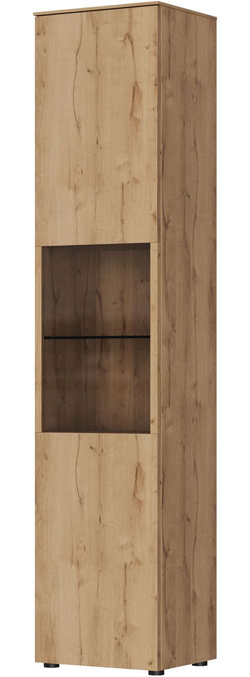 nobilia® Hochschrank »Avala, 45 x 205 x 37 cm (B/H/T)« 1 Stk. tlg. aus Echtholzfurnier mit Segmentglastür