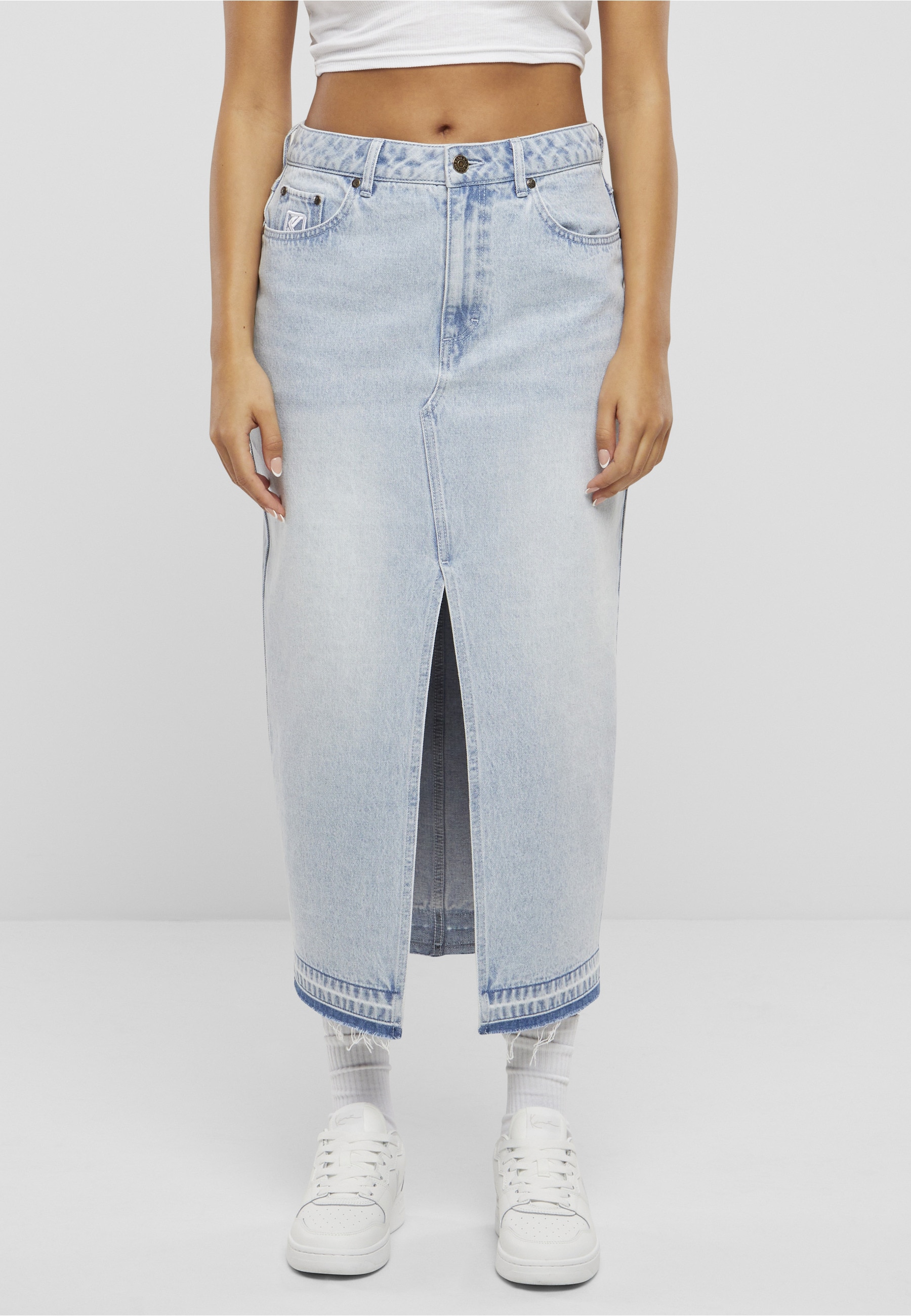 Karl Kani Maxirock »Karl Kani Damen KW242-033-1 Karl Kani OG Long Denim Skirt« 1 Stk.