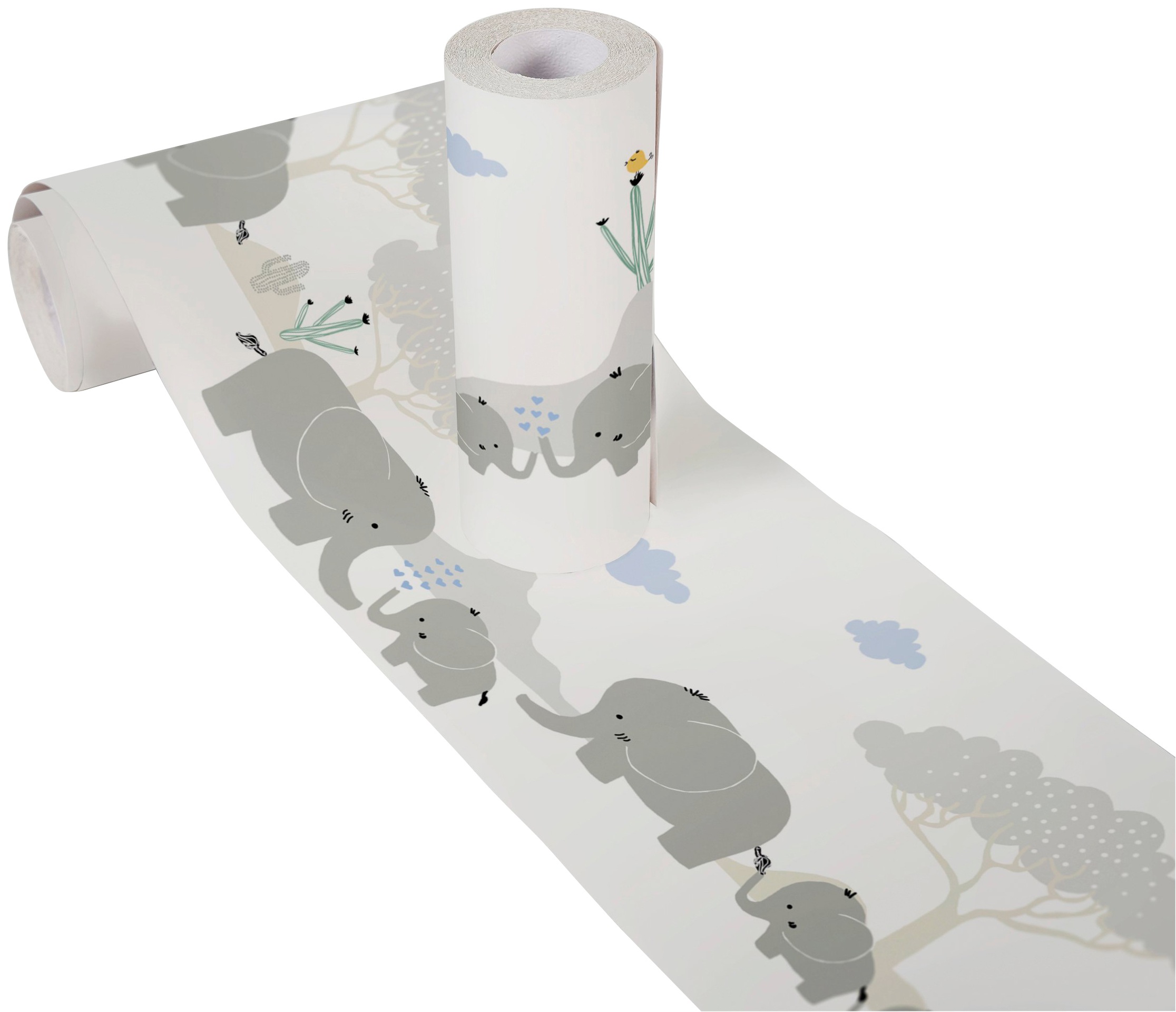 A.S. Création Bordüre »Elephant Family«, Motiv-abstrakt-naturalistisch, Tapete Kinder Borte Wohnzimmer Schlafzimmer Küche Design Kinderzimmer