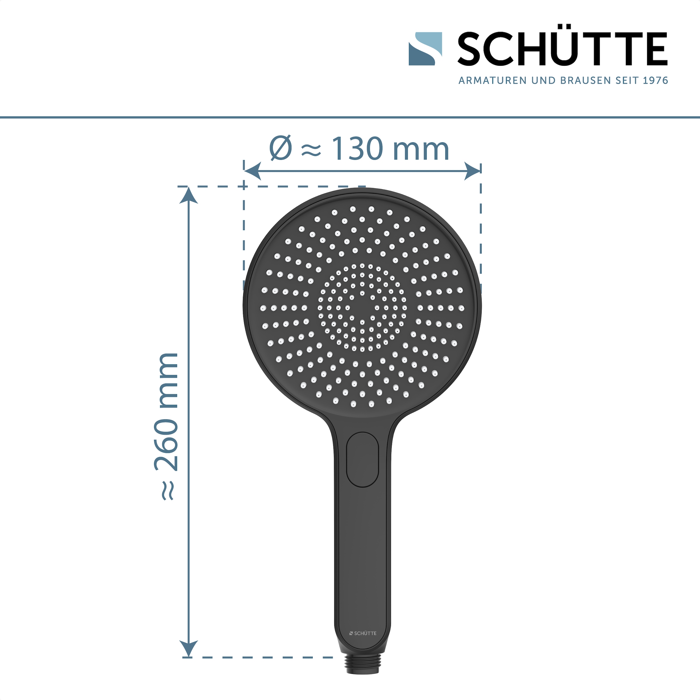 Schütte Handbrause »KARIBIK«, 3-fach verstellbar, mit Antikalknoppen, wassersparend, eckig