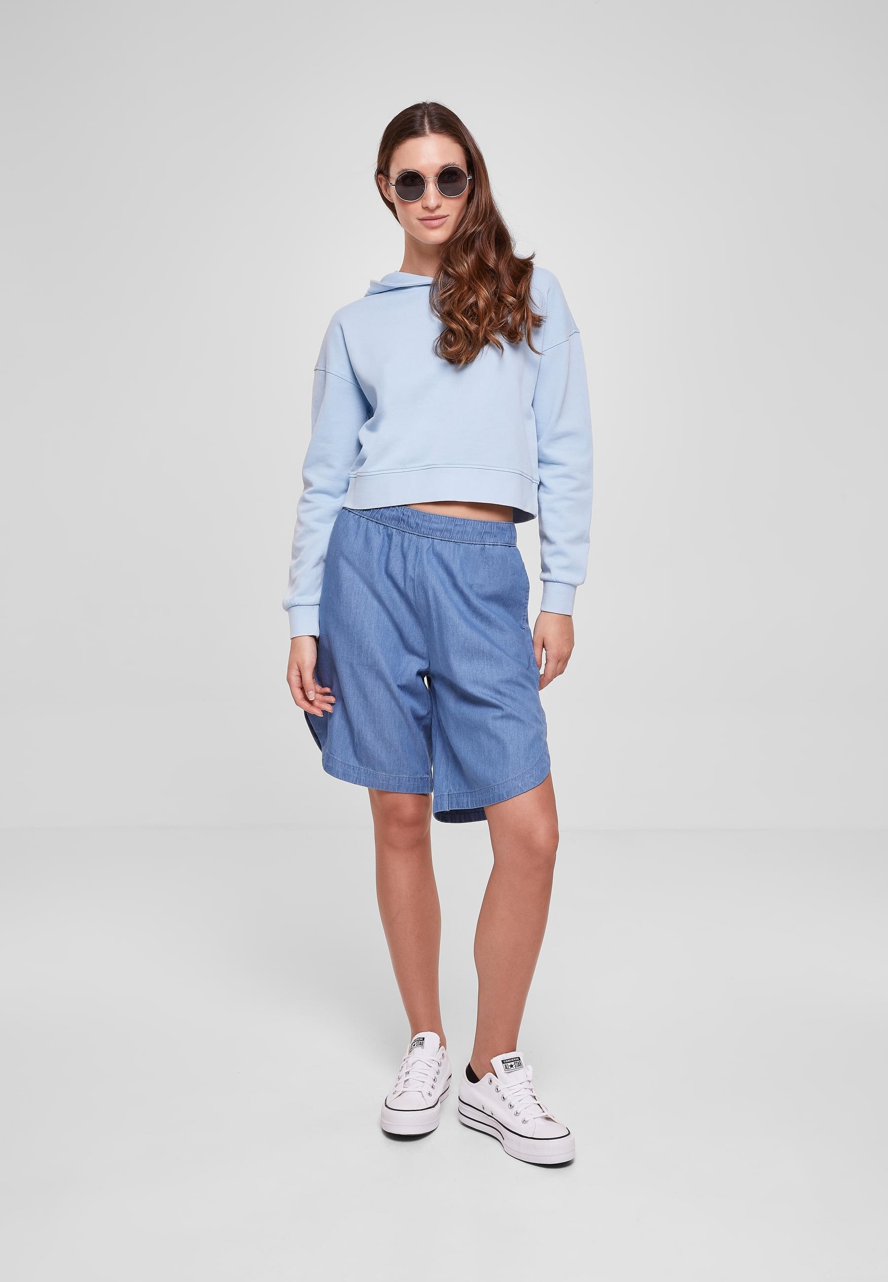 URBAN CLASSICS Kapuzenpullover »Urban Classics Damen Ladies Short Flower Embroidery Terry Hoody«, (1 tlg.)