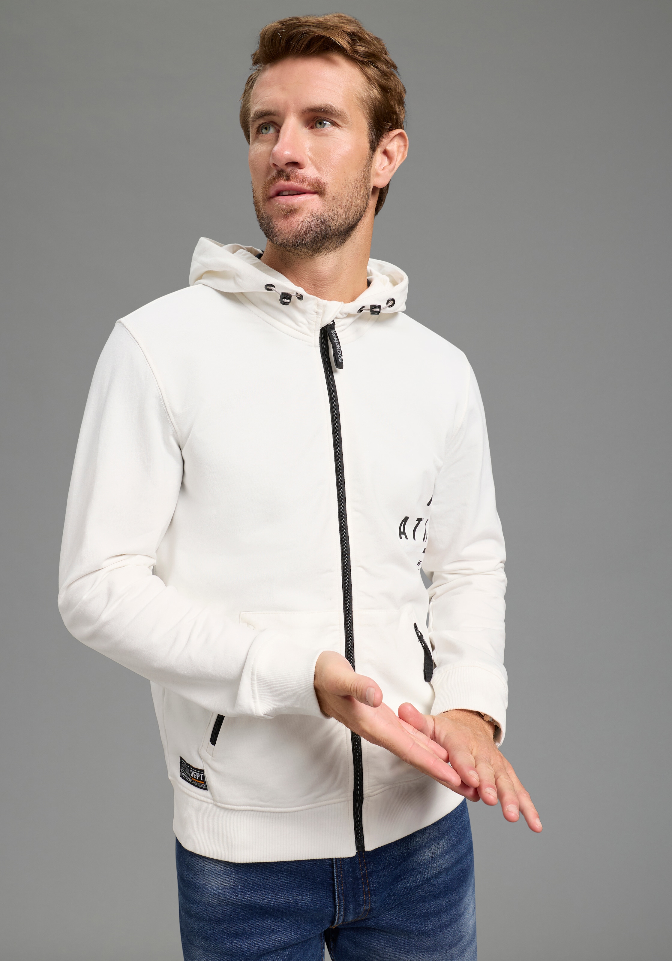 KangaROOS Kapuzensweatjacke mit Kapuze, mit regulierbarem Elastikband an de günstig online kaufen