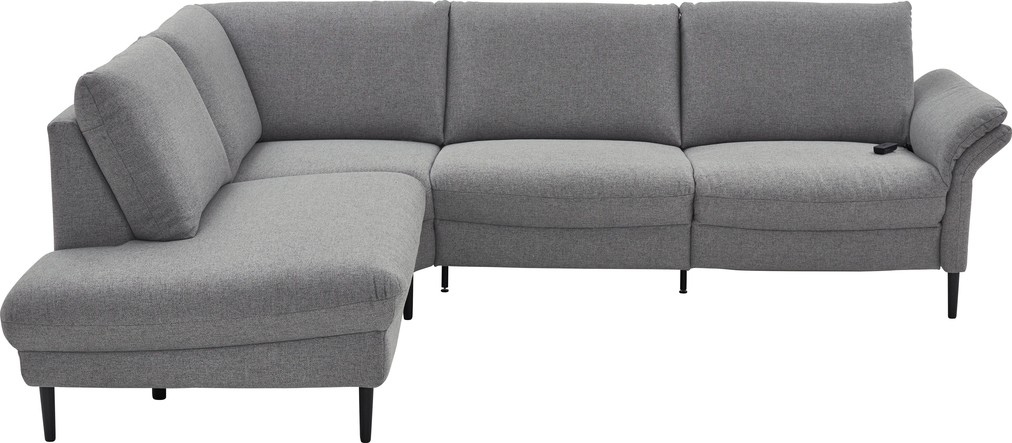 Home affaire Ecksofa "Sarsina: mit Tonnentaschen-Federkern, perfekt zum Entspannen L-Form" inklusive 2 motorischen Relaxfunktionen mit Herz-Waage-Beschlag