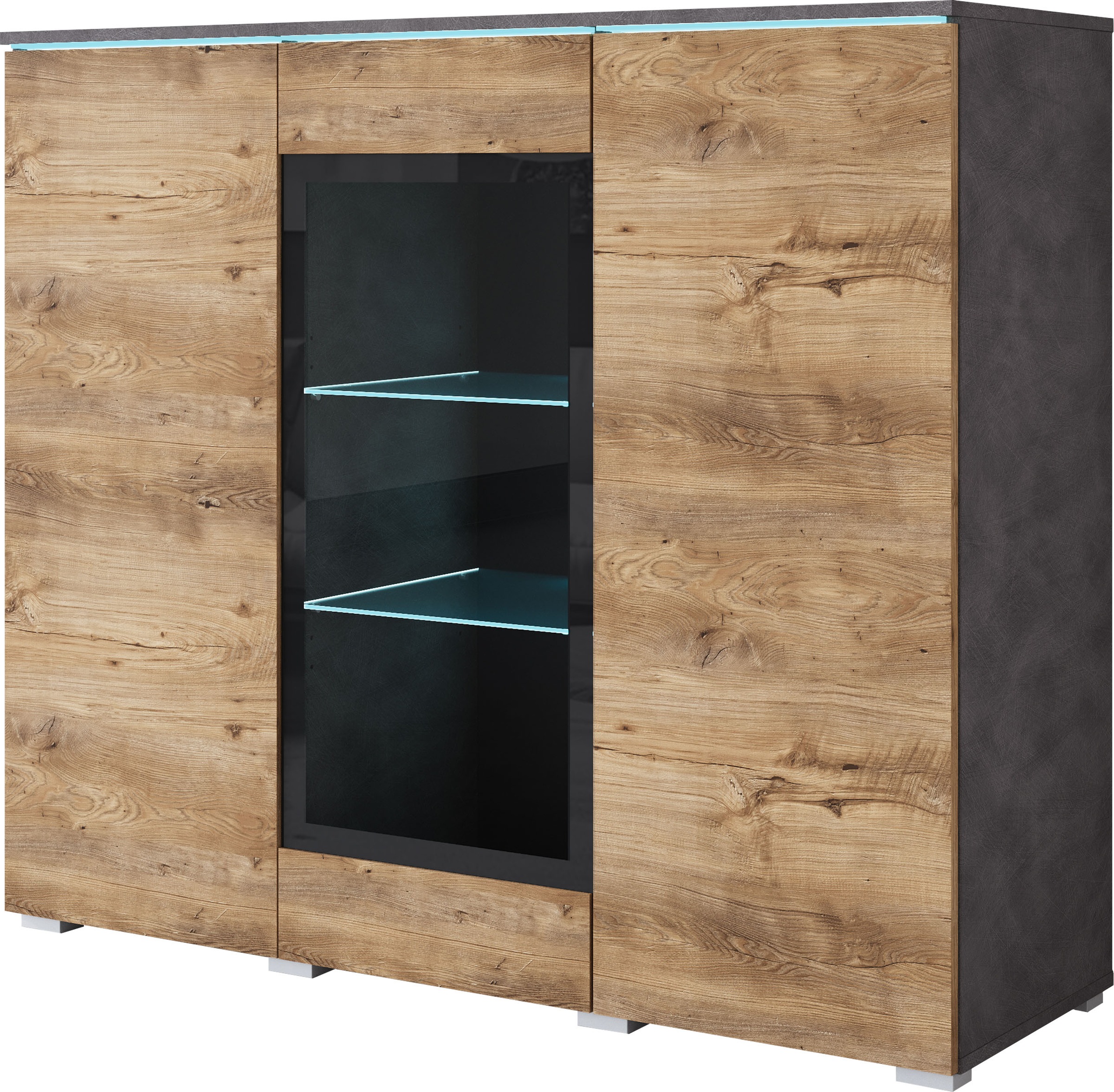 Home affaire Highboard »Vera« Highboard  mit 4 Türen, 9 Fächern, verglasten Türen