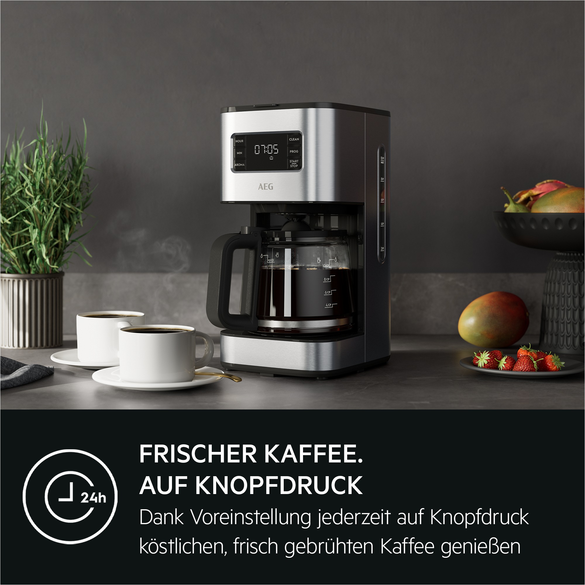 AEG Filterkaffeemaschine »Gourmet 6 CM5-1-6ST«, 1,25 l Kaffeekanne, Korbfilter, 1x4