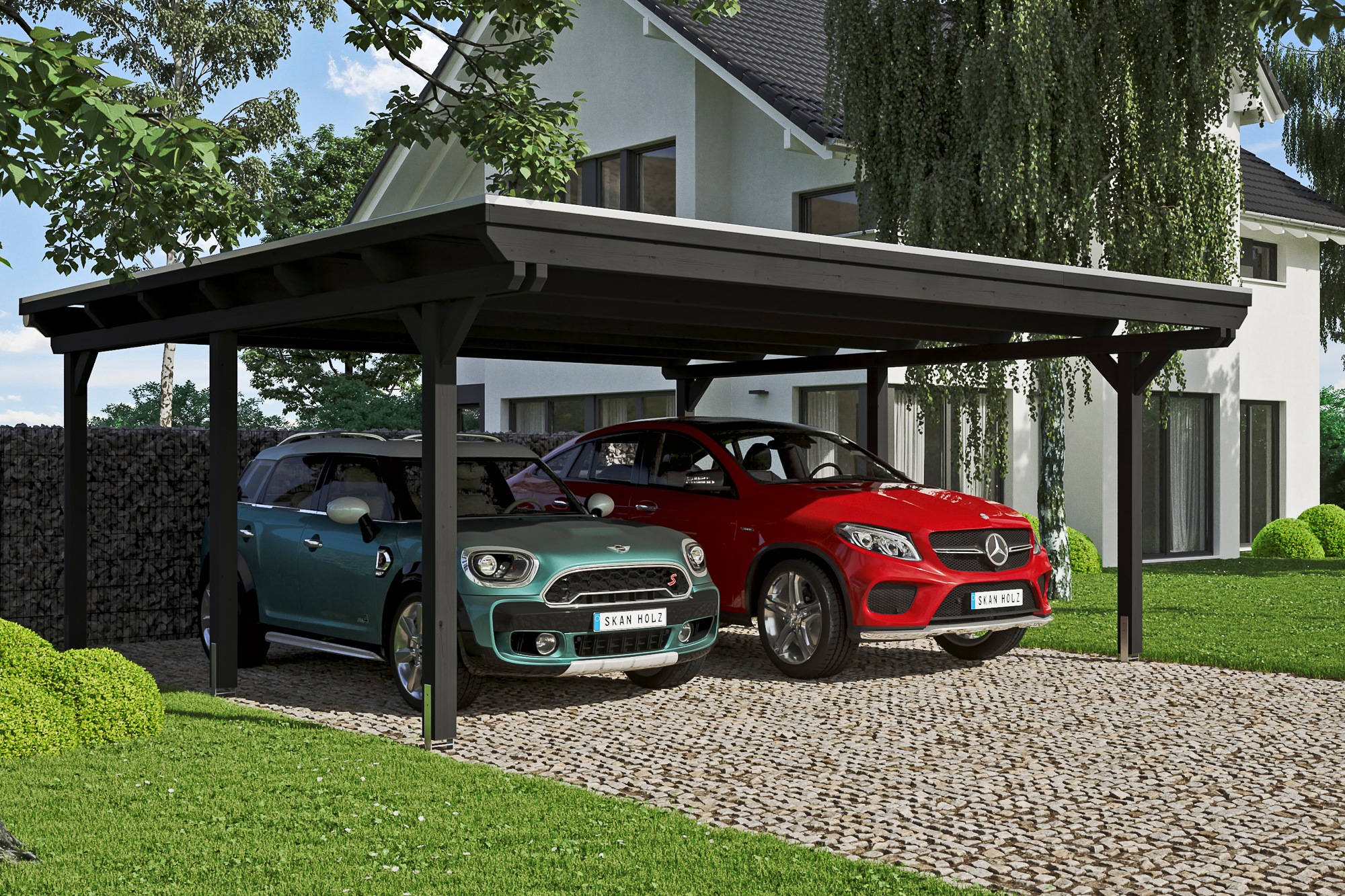 Skanholz Doppelcarport »Emsland«, Holz, 550 cm, Anthrazit