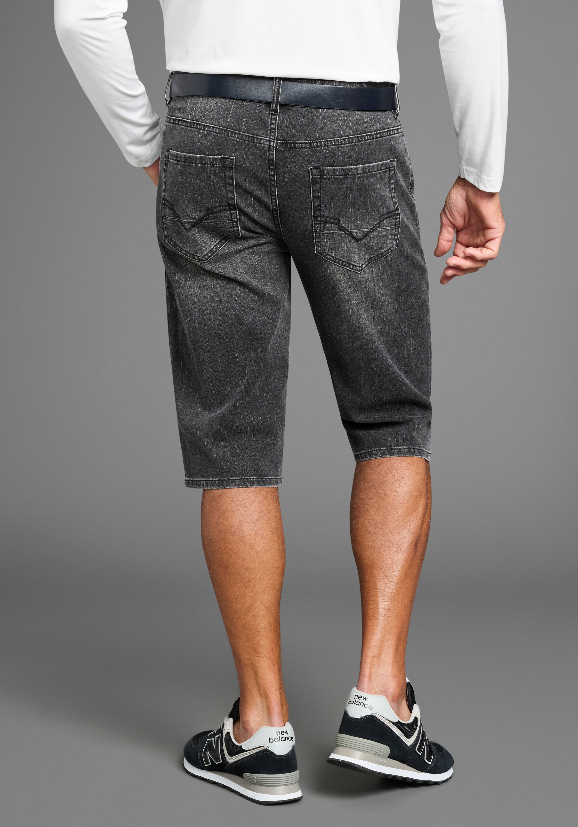 H.I.S Jeansbermudas "HANTZ" Set, mit abnehmbarem Gürtel, 2 Stk. gerader Bei günstig online kaufen