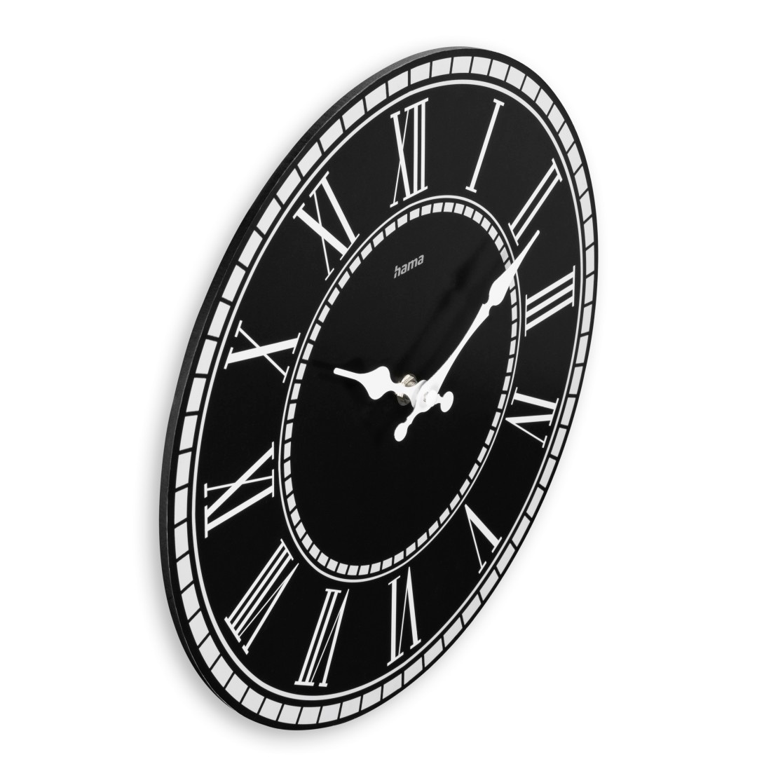 Hama Wanduhr »Uhr "Rab", ohne Ticken, Ø 30 cm, Schwarz«, Vintage, geräuscharm