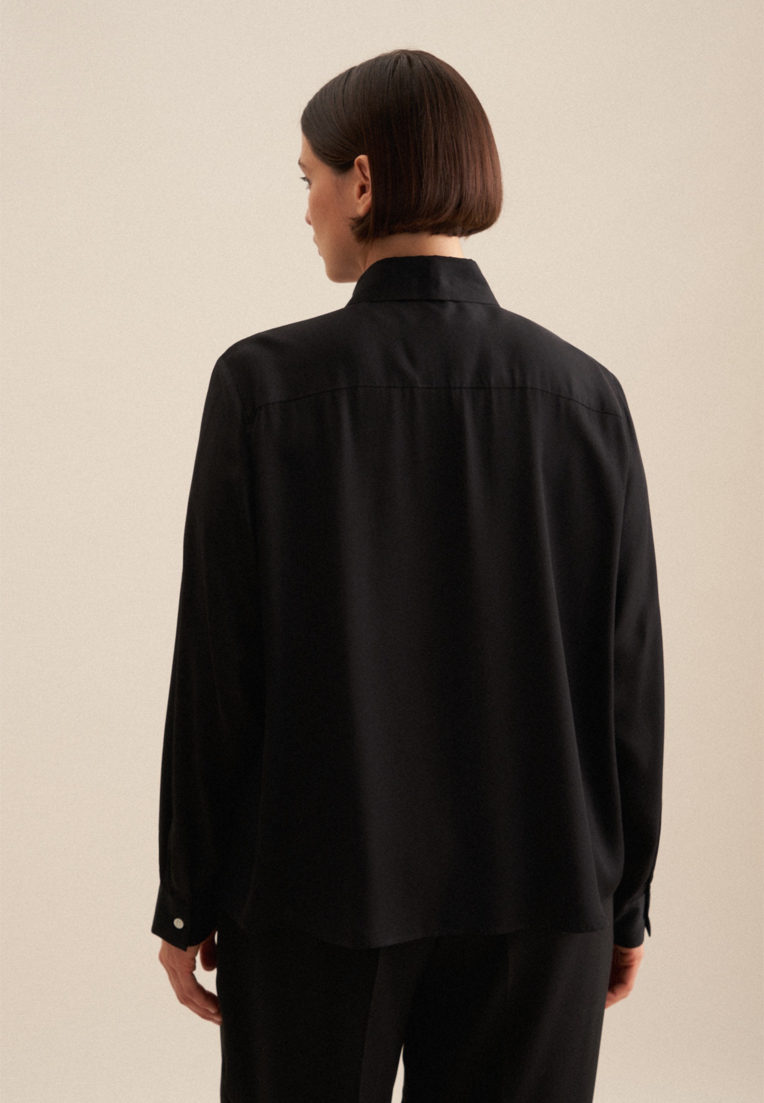 seidensticker Hemdbluse "Schwarze Rose" Langarm Kragen Uni günstig online kaufen