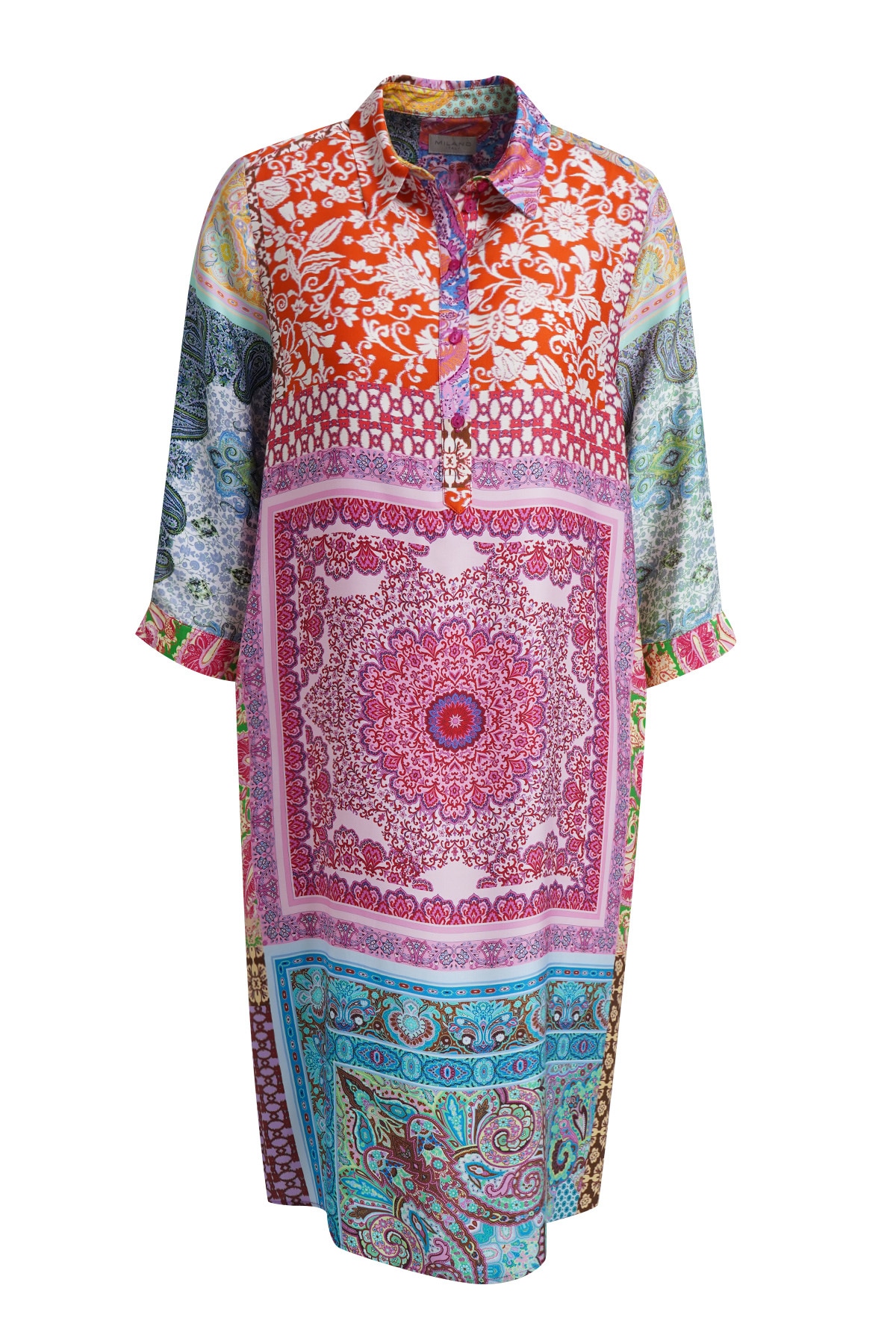 Milano Italy Sommerkleid Ohne Taschen aus pflegeleichter Viskose