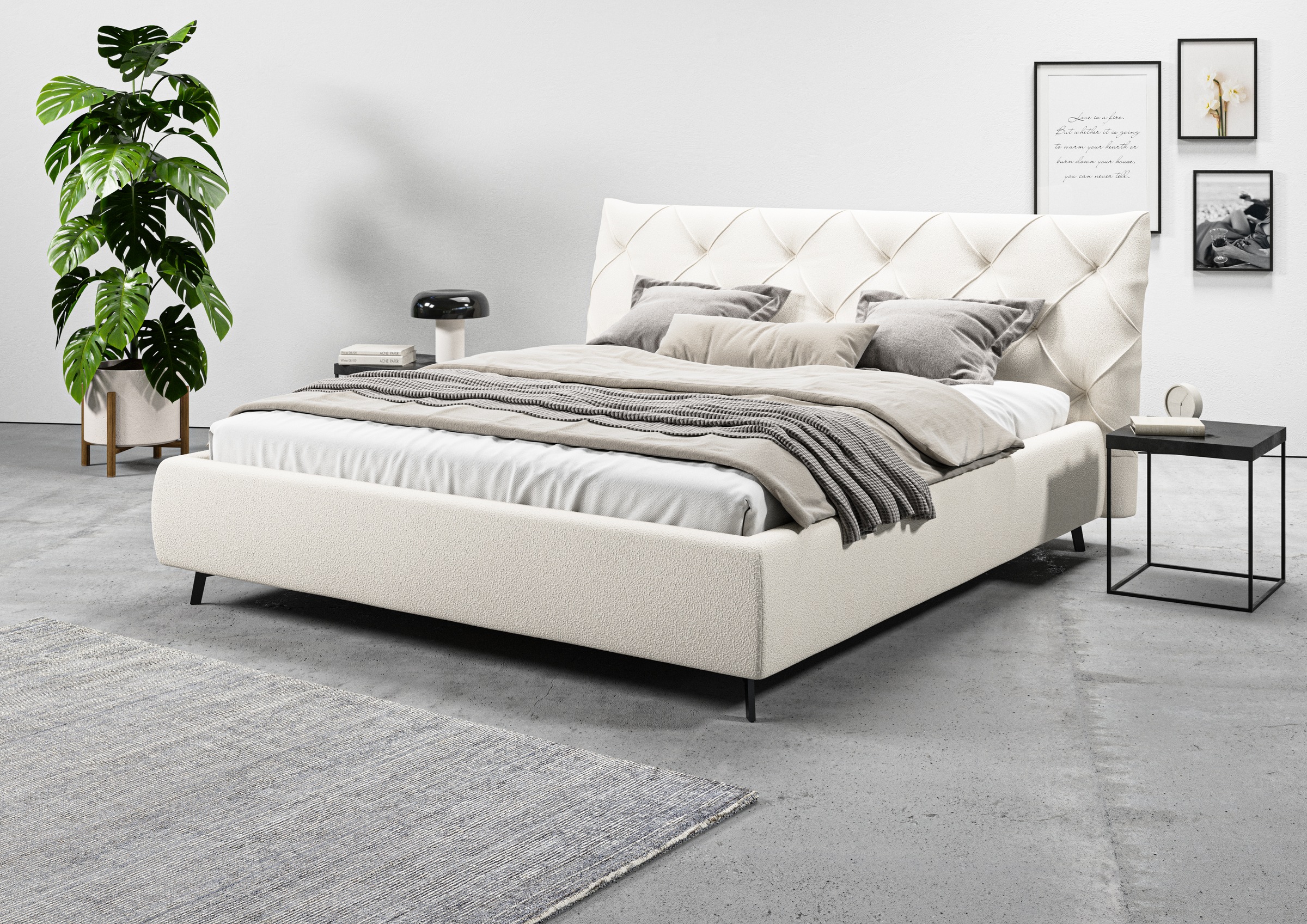 Home affaire Polsterbett "Elloree, in 4 Breiten bis 200cm, auch in Leder" K günstig online kaufen